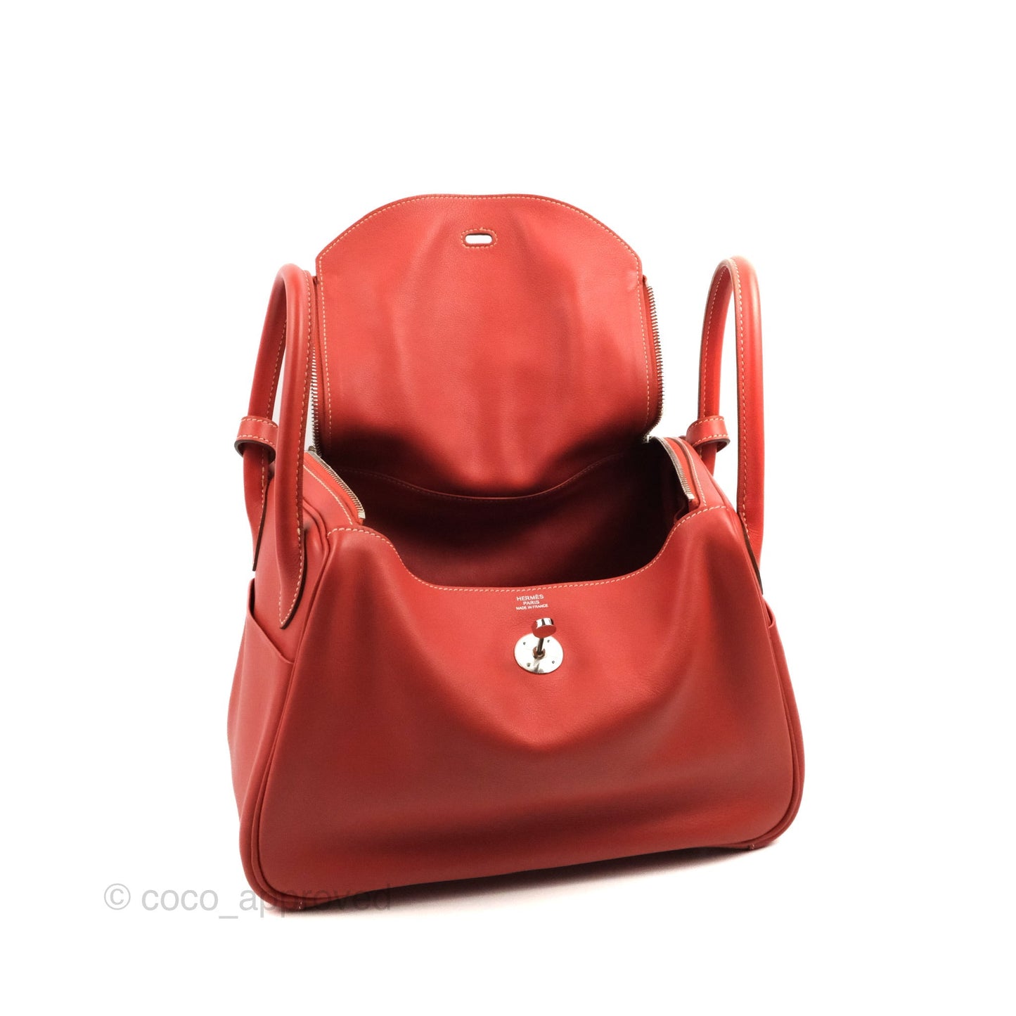 Hermès Lindy 30 Sanguine 9M Swift Palladium Hardware