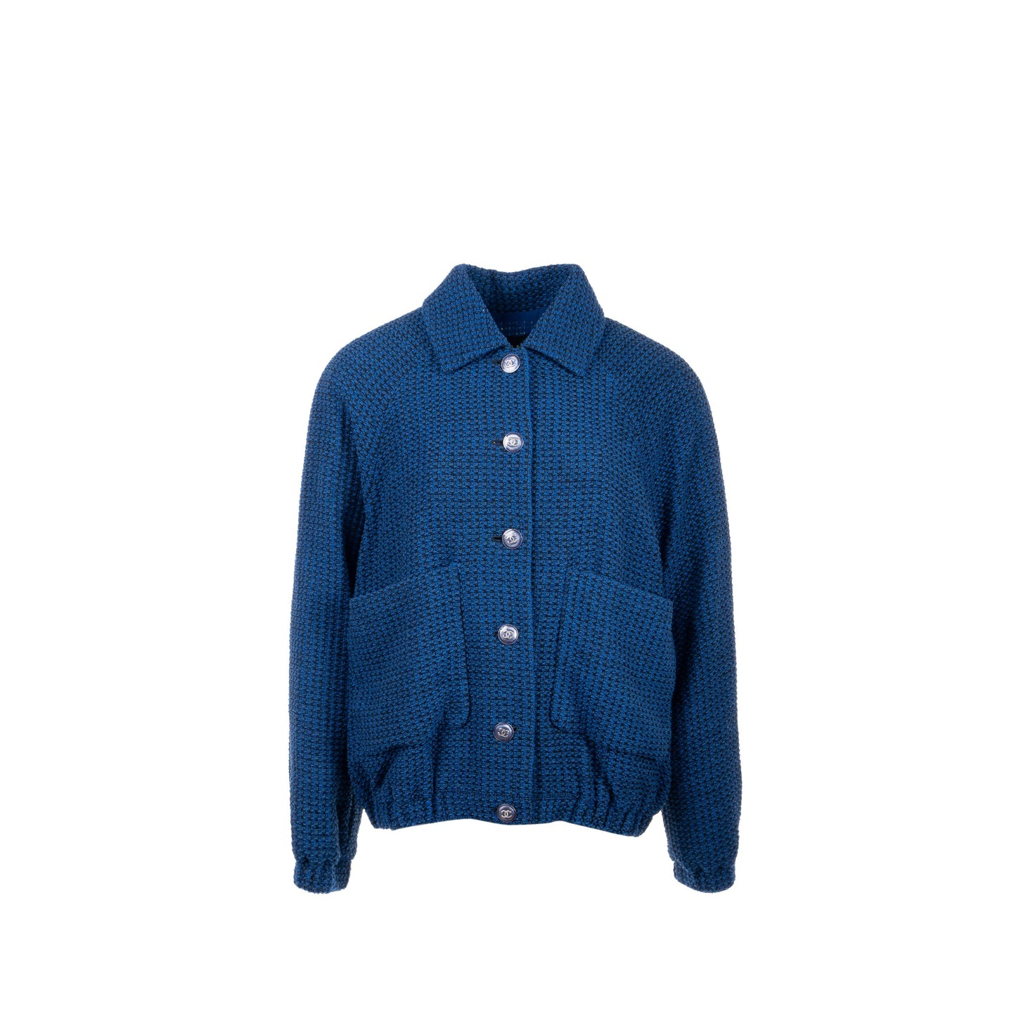 Chanel size 40 22P Blouson jacket cotton/wool/polyamide dark blue