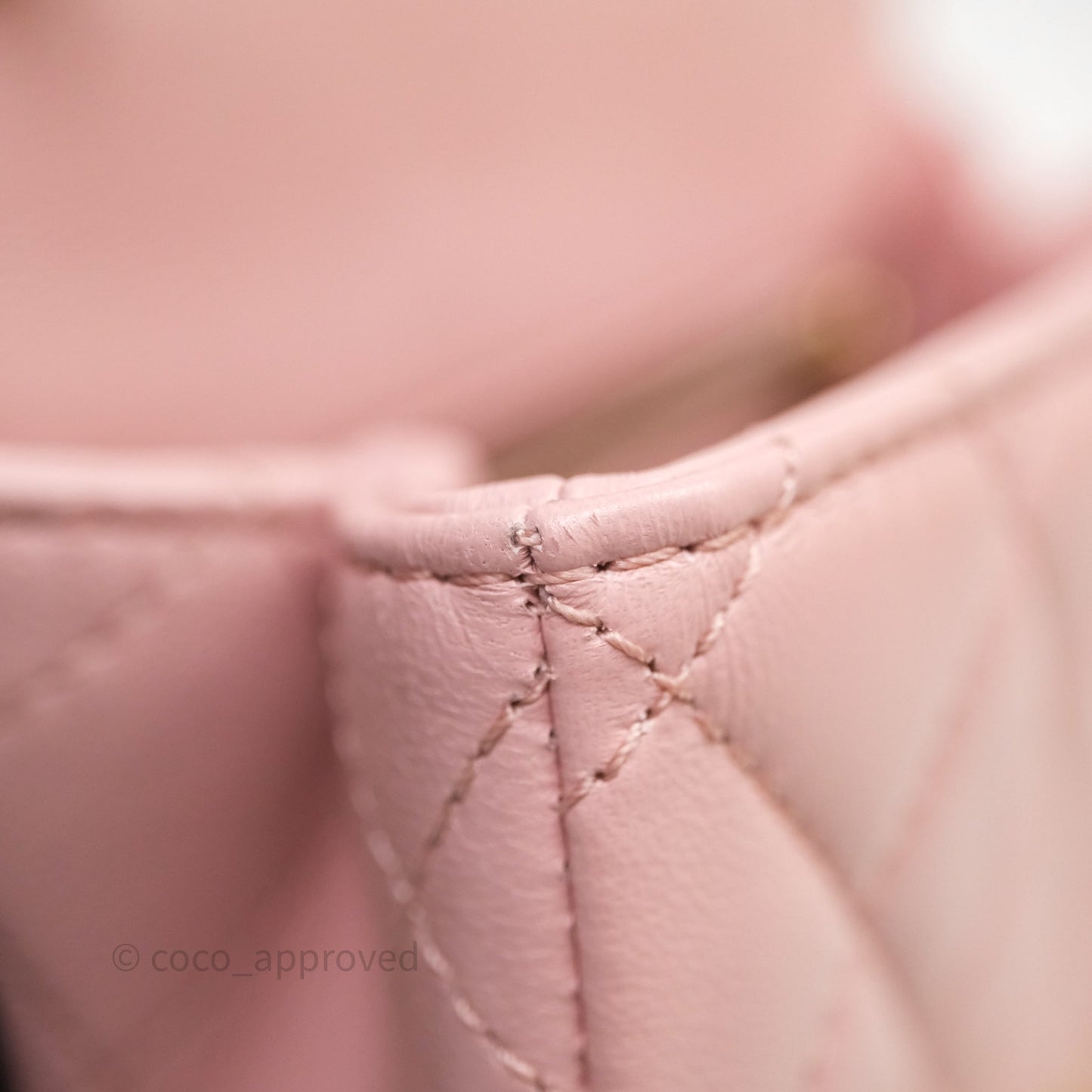 Chanel Quilted Mini Square Flap with Camellia Adjustable Chain Pink Clair Lambskin