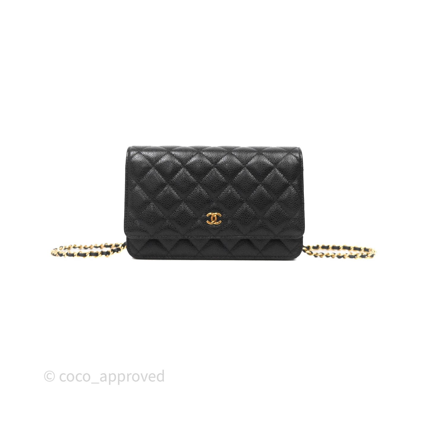 Chanel Quilted WOC Black Caviar Gold Hardware