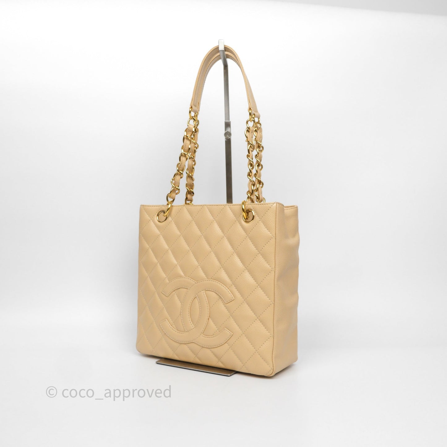 Chanel PST Tote Beige Caviar Gold Hardware