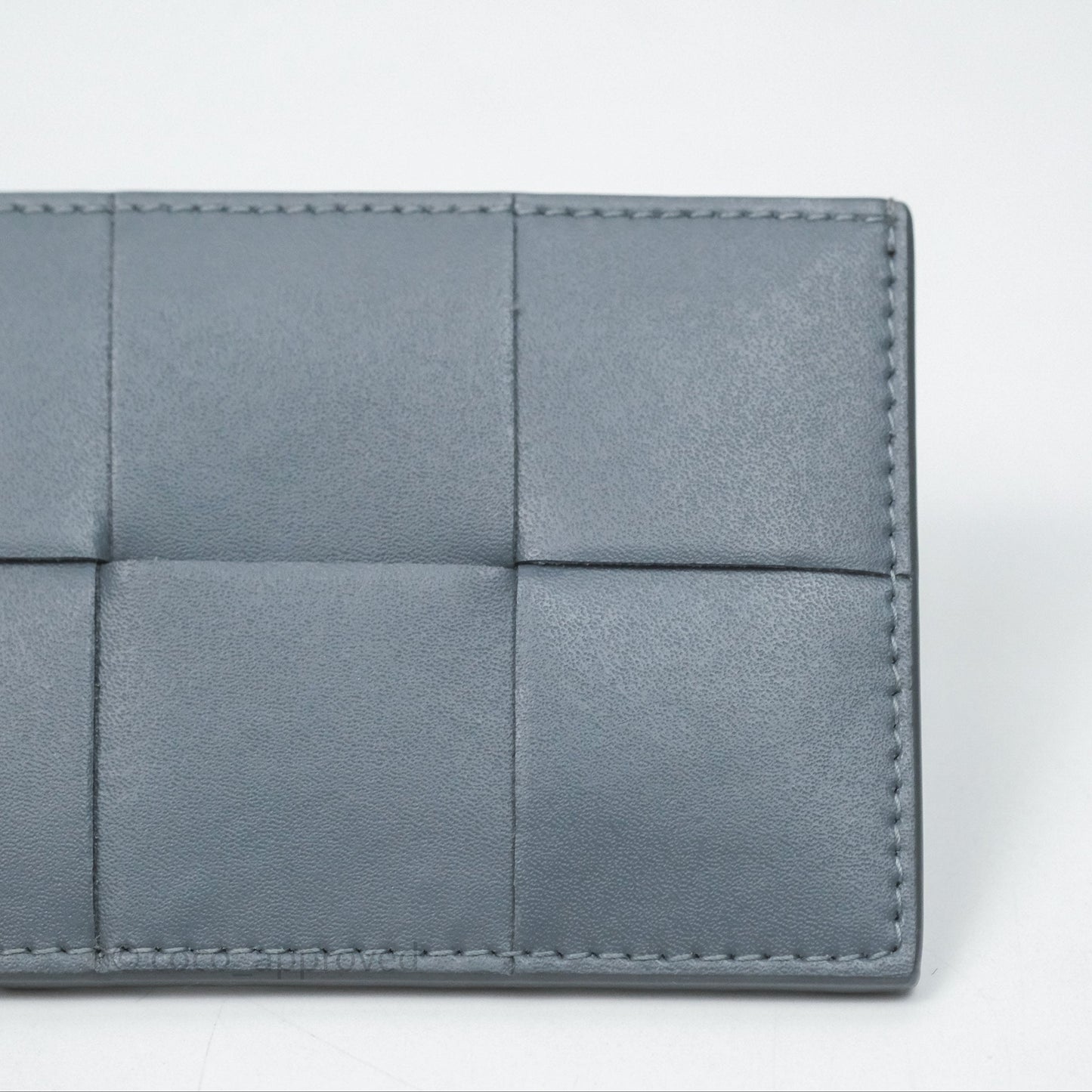 Bottega Veneta Cassette Credit Card Case Grey Blue
