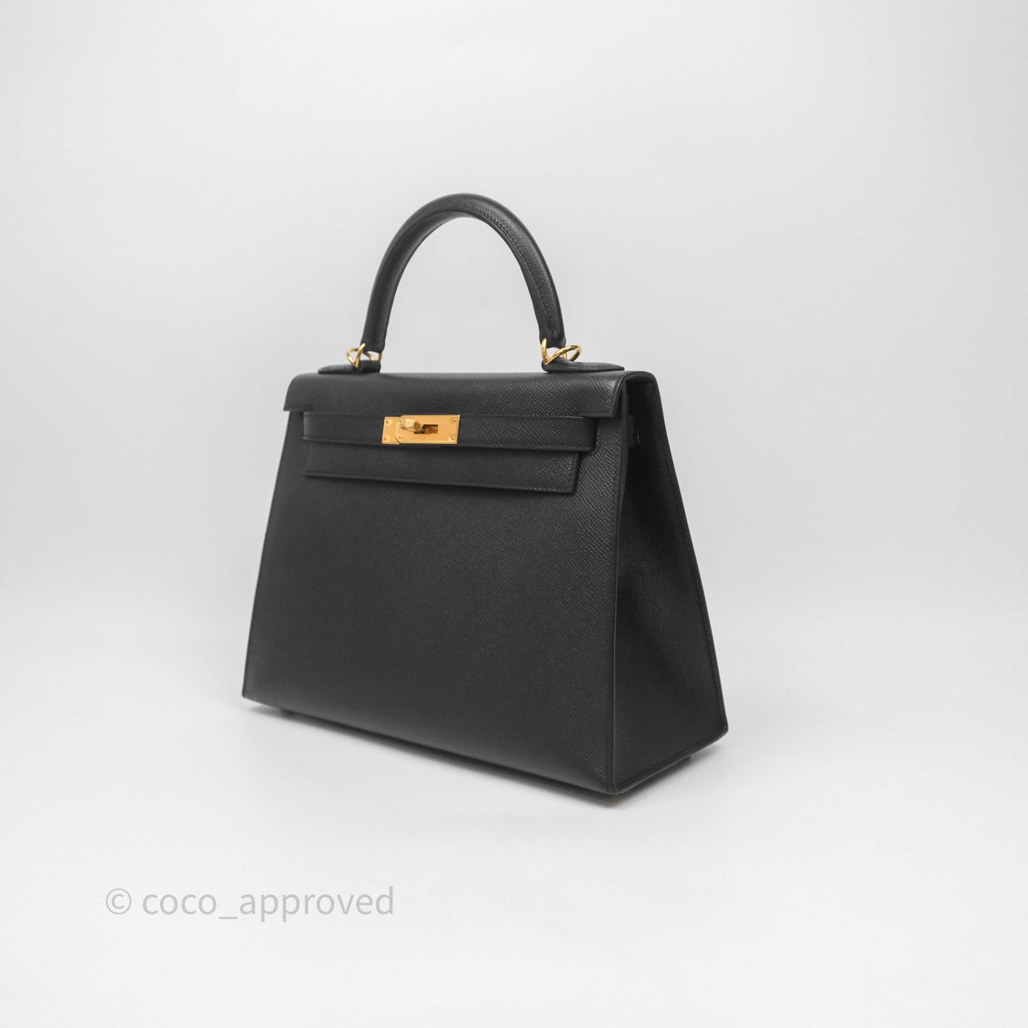 Hermès Kelly 28 Noir 89 Epsom Gold Hardware