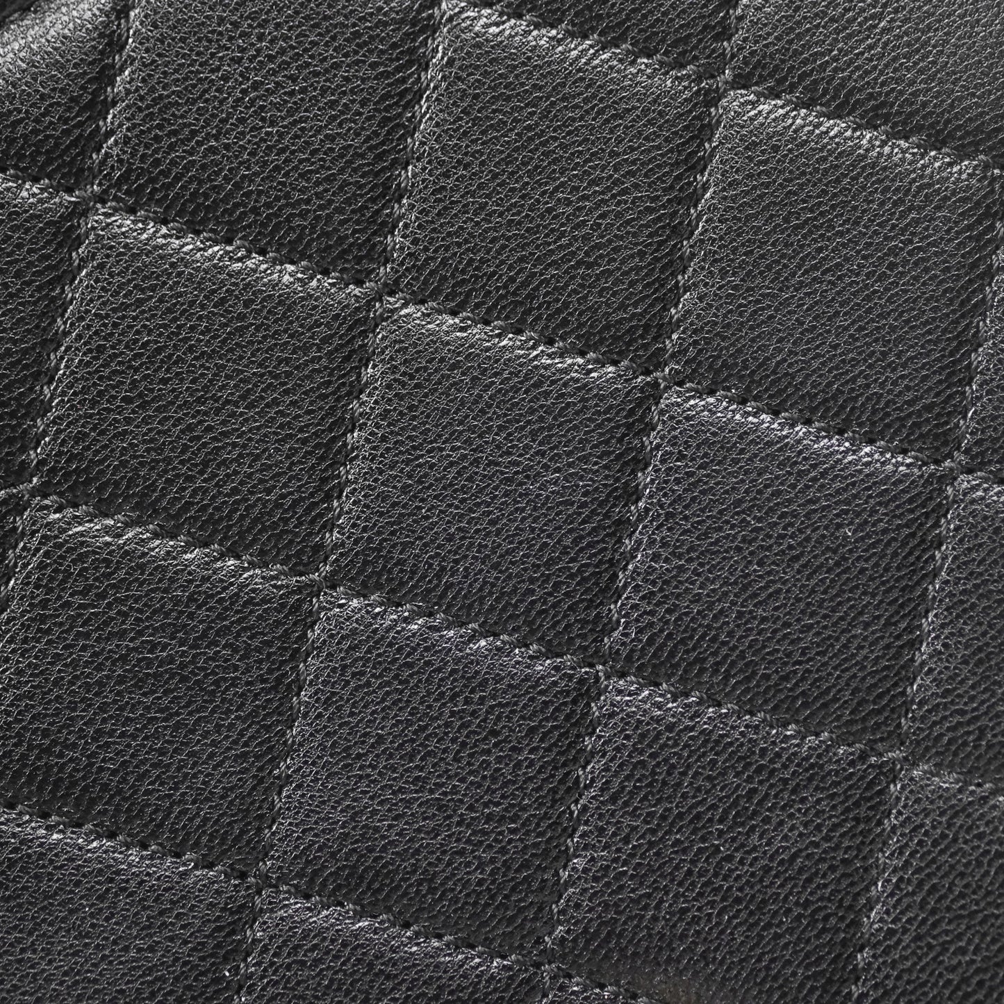 Chanel Quilted Chic Logo Pearls Flap Black Goatskin Aged Gold Hardware
