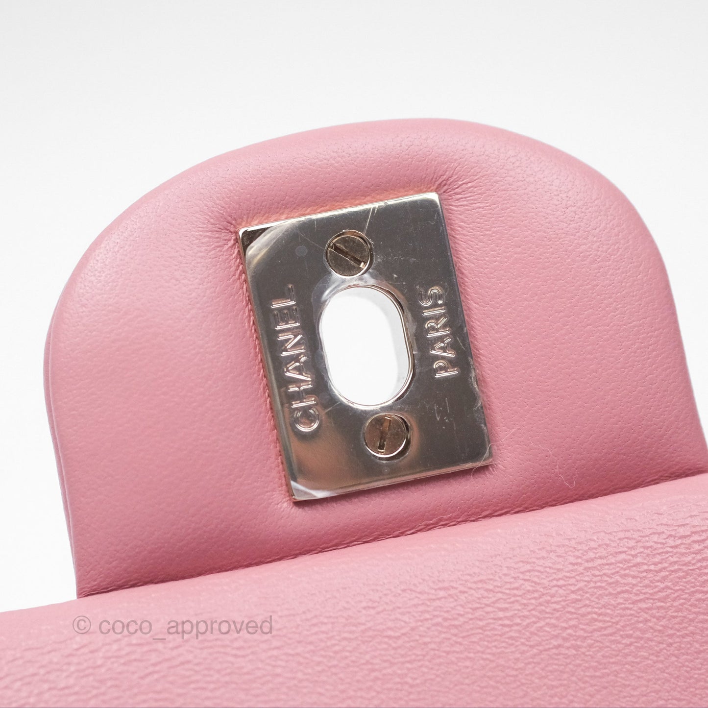 Chanel Top Handle Mini Rectangular Flap Bag Pink Lambskin Gold Hardware