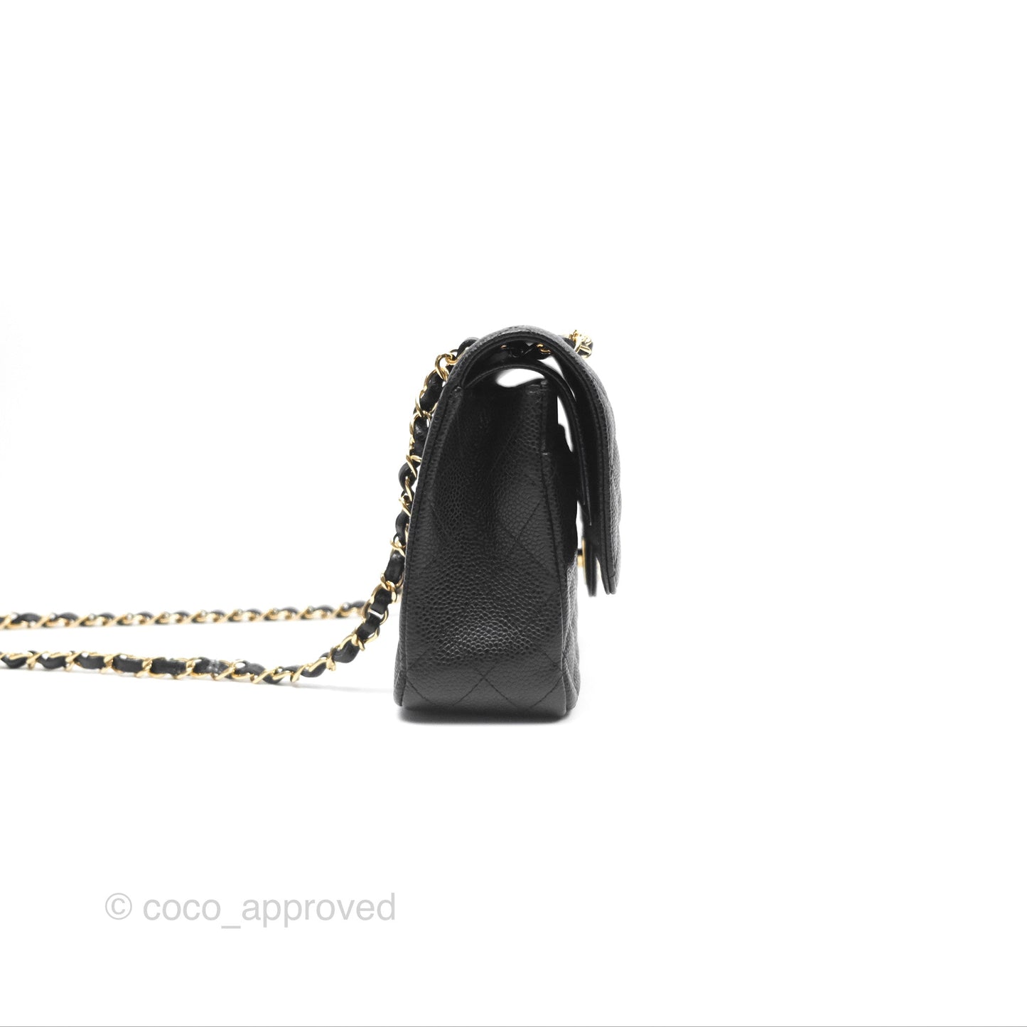Chanel Classic M/L Medium Flap Quilted Black Caviar Gold Hardware