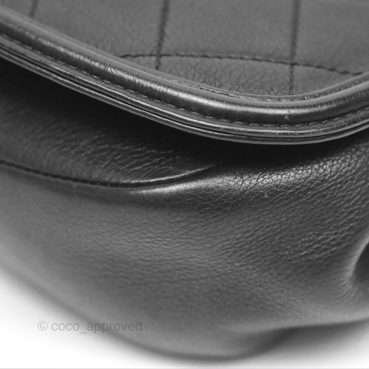 Chanel Small Underline Saddle Flap Bag Black Calfskin Gold Hardware