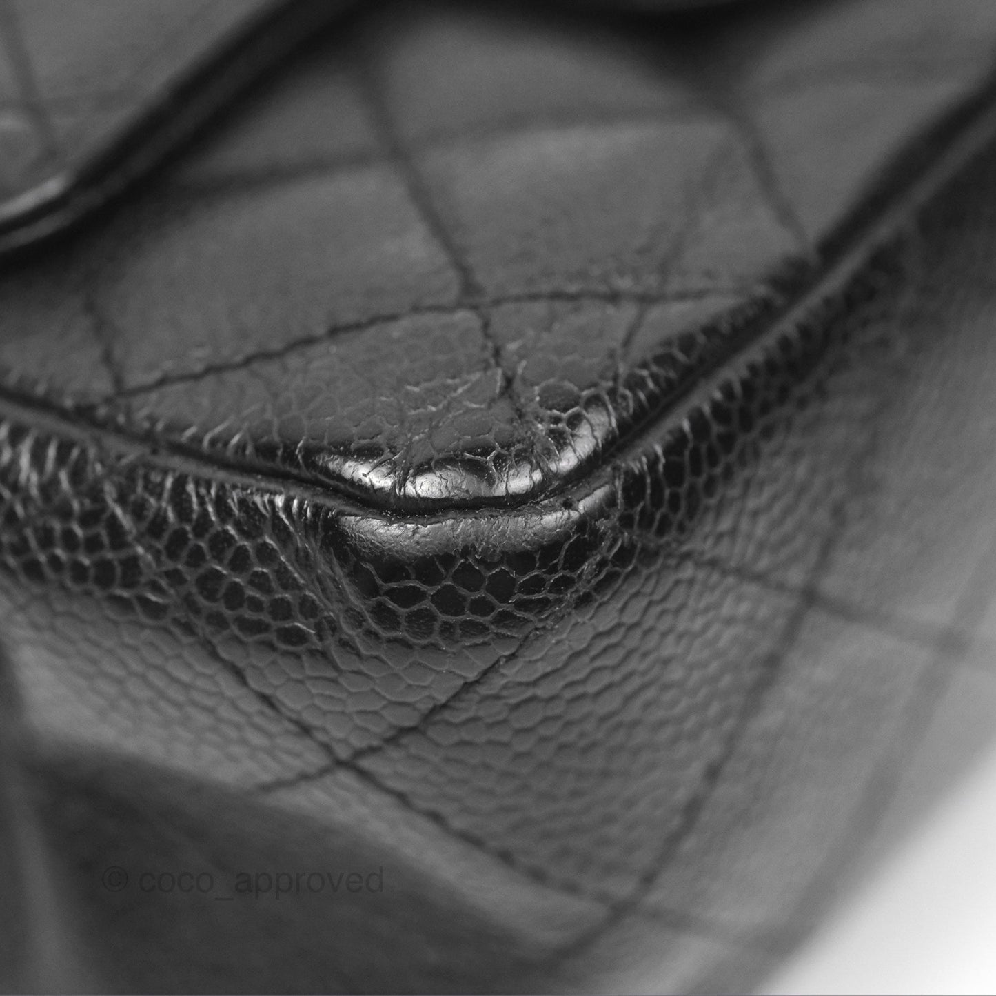 Chanel Vintage Mini Square Quilted Black Caviar Gold Hardware