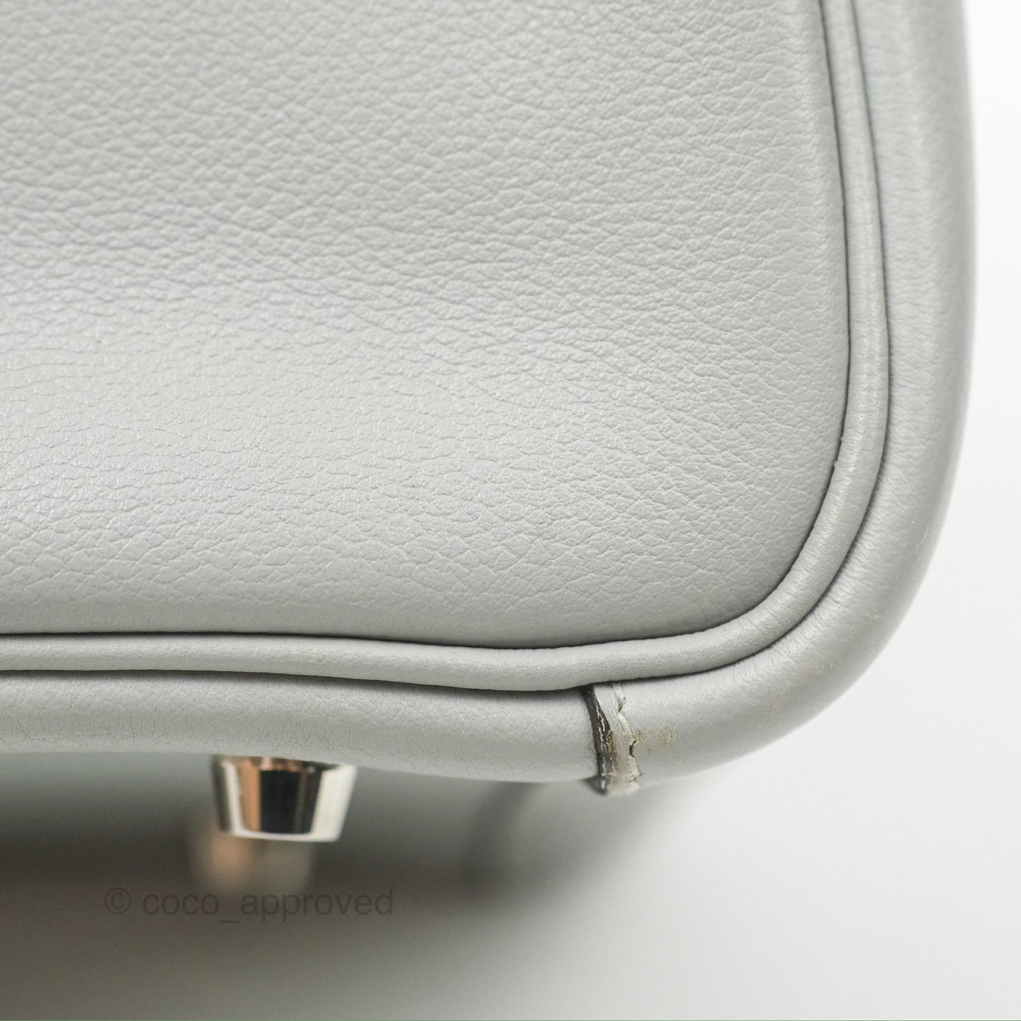 Hermès Lindy 30 Bleu Glacier Evercolor Palladium Hardware