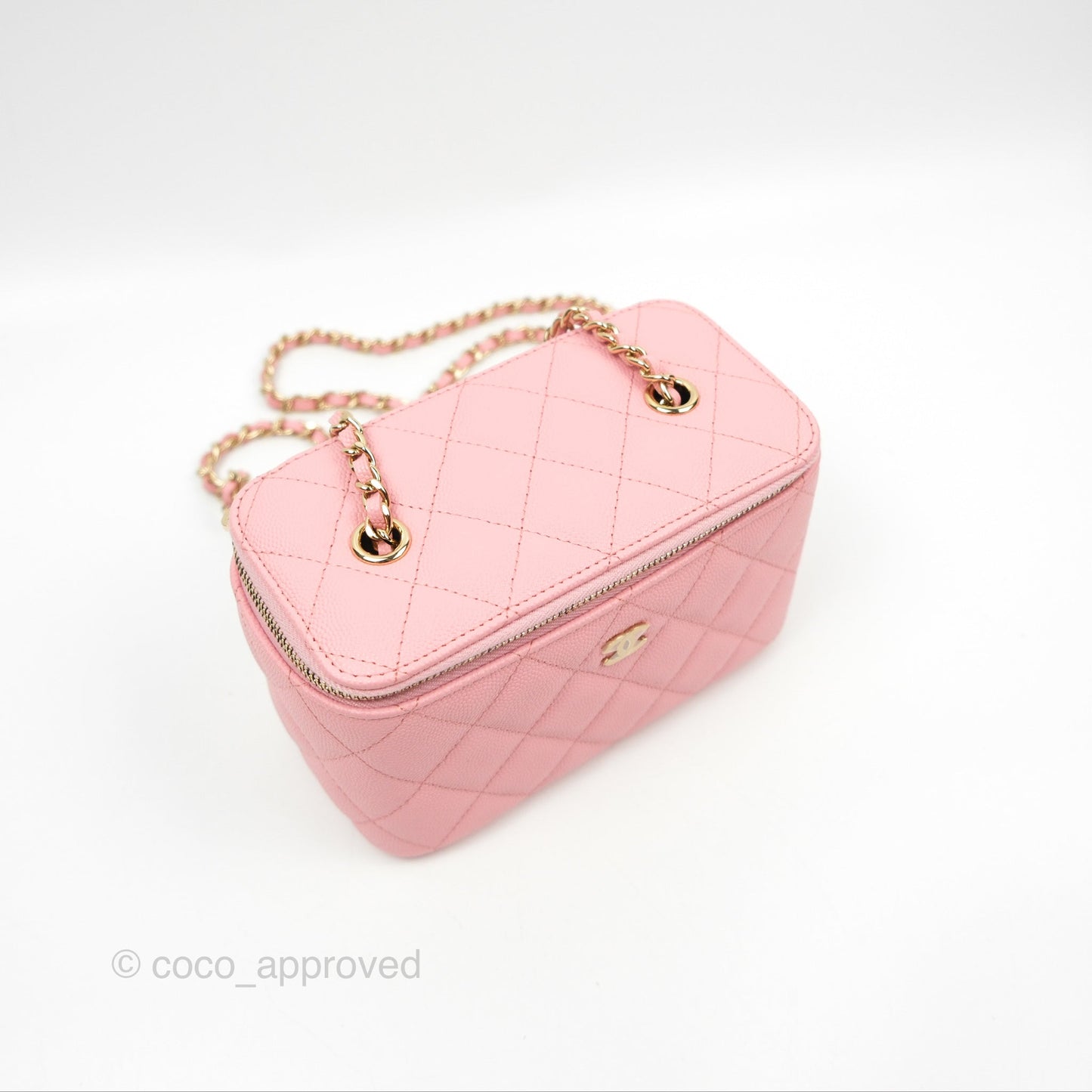 Chanel Classic Vanity With Chain Pink Caviar Gold Hardware