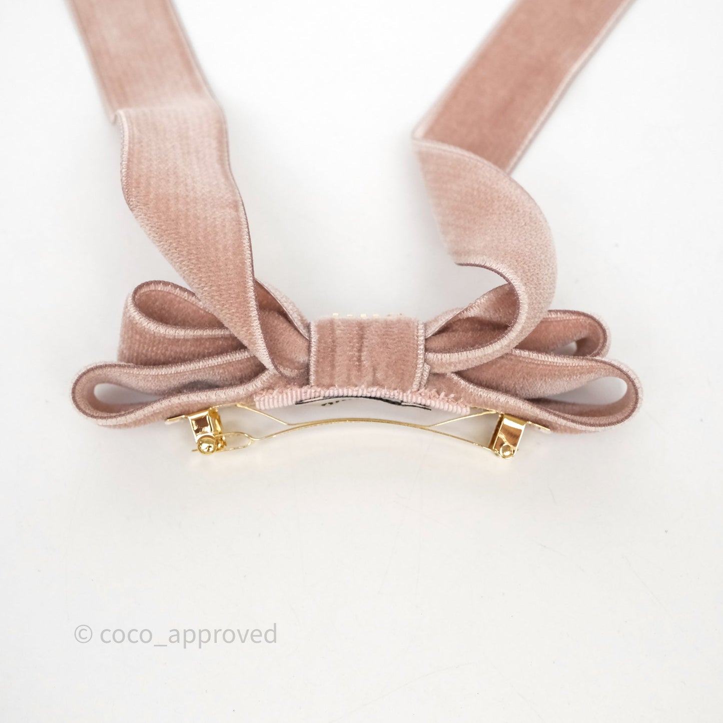 Miu Miu Velvet Hair Clip Alabaster Pink
