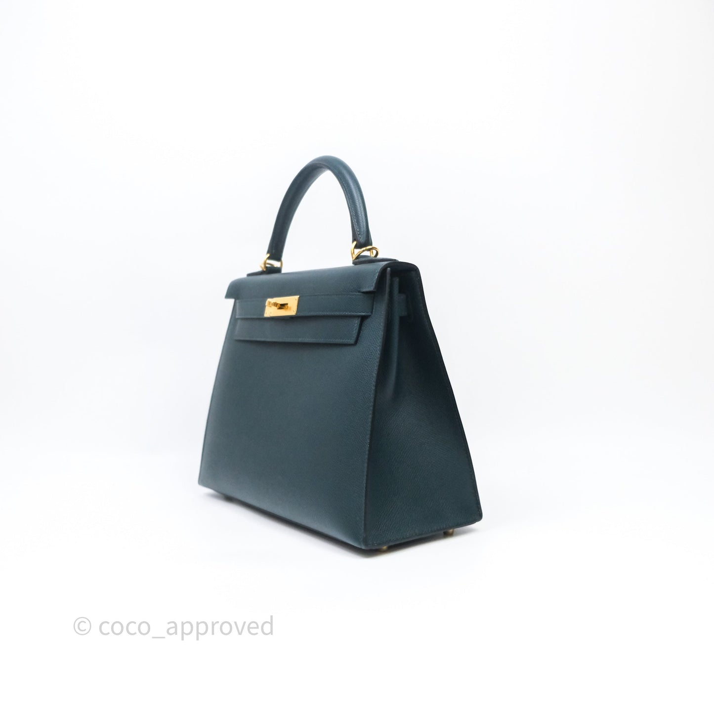 Hermès Kelly 28 6O Vert Cyprès Epsom Gold Hardware