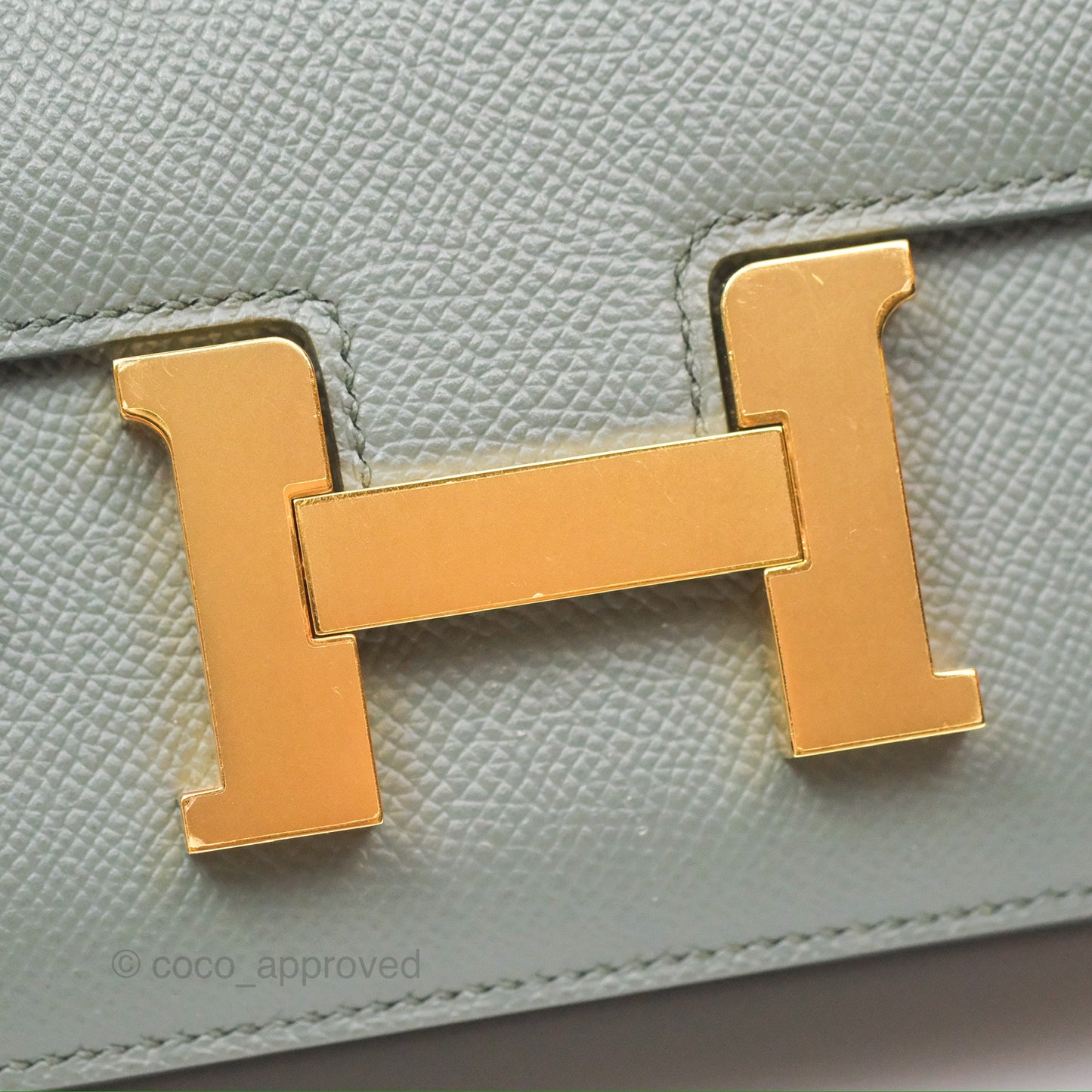 Hermès Constance Mini 18cm Vert Amande Epsom Gold Hardware
