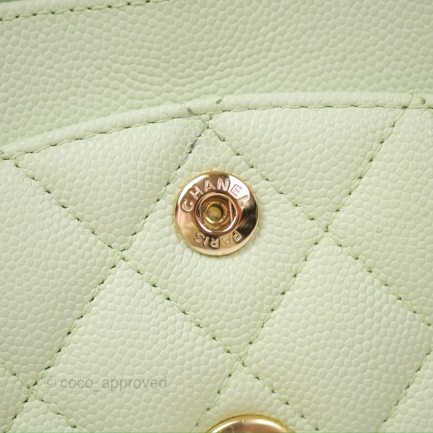 Chanel Small Quilted Classic Flap Mint Green Caviar Gold Hardware 22C
