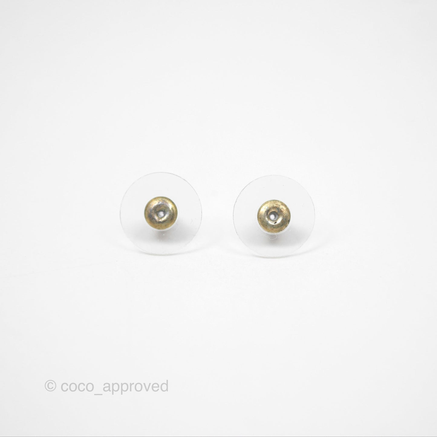 Chanel CC Crystal Earrings Gold Tone 21A