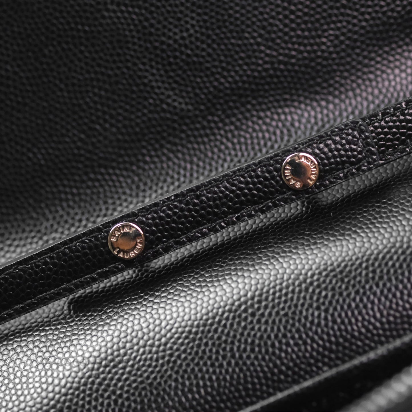 Saint Laurent Wallet on Chain WOC Black Grained Leather Sliver Hardware
