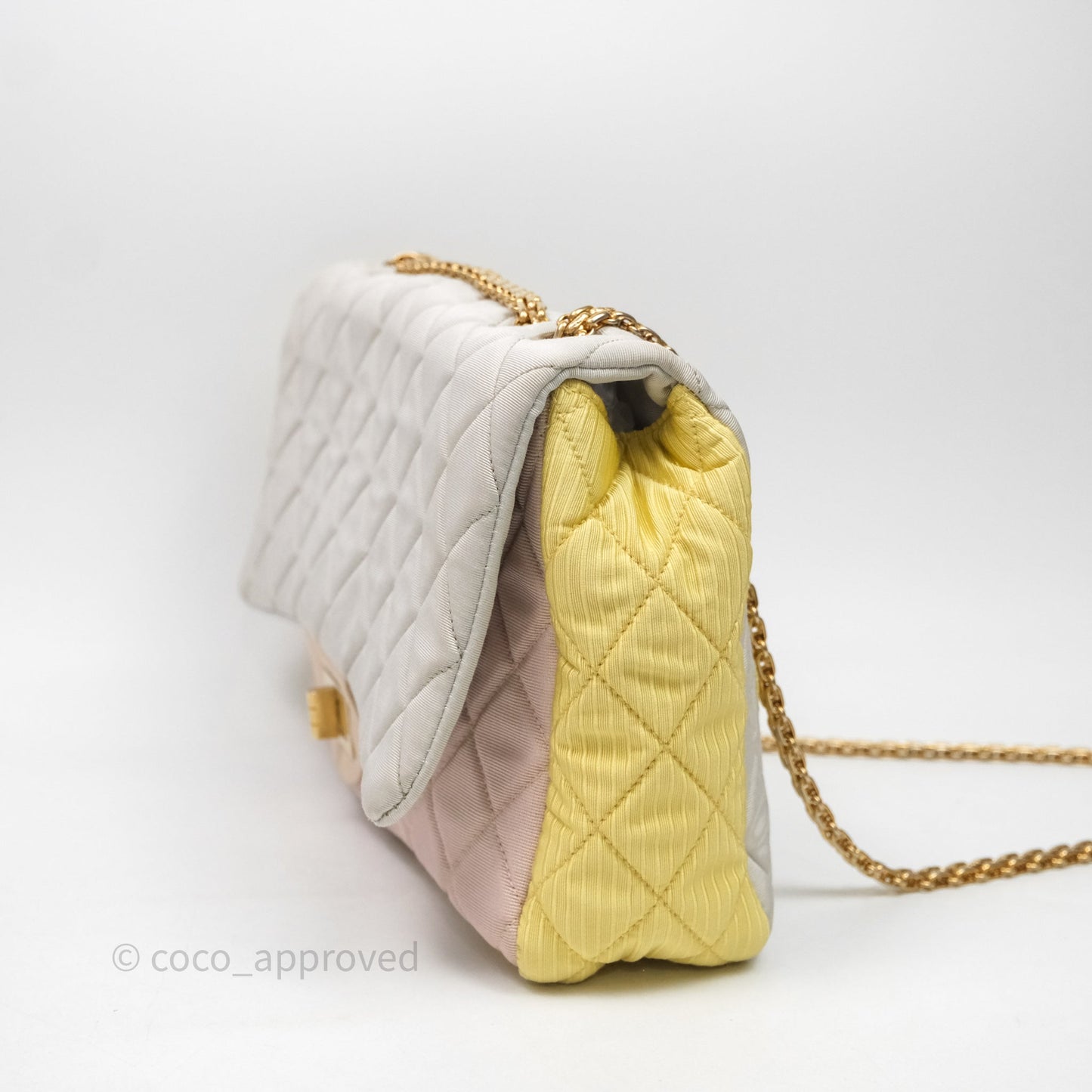 Chanel Reissue Flap Bag Tricolor Pastel Satin Aged Gold Hardware