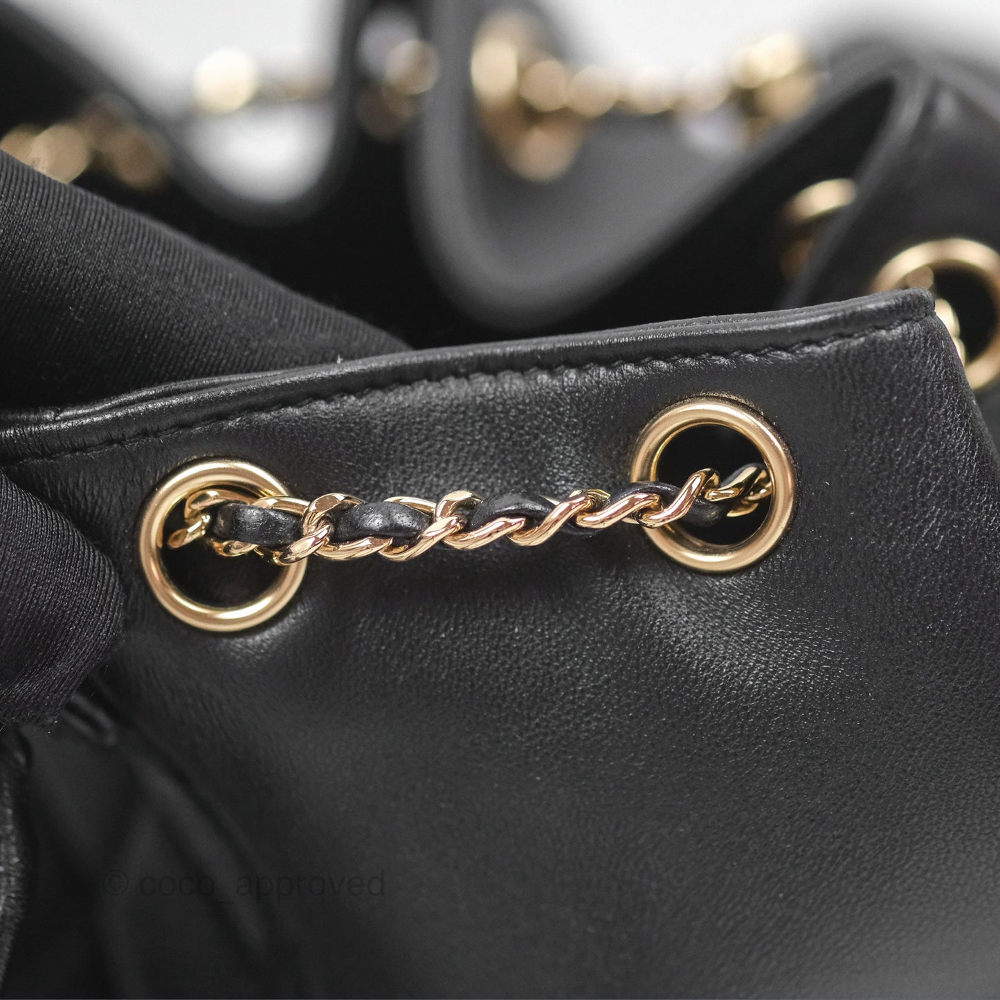 Chanel Quilted Small Duma Drawstring Backpack Black Lambskin