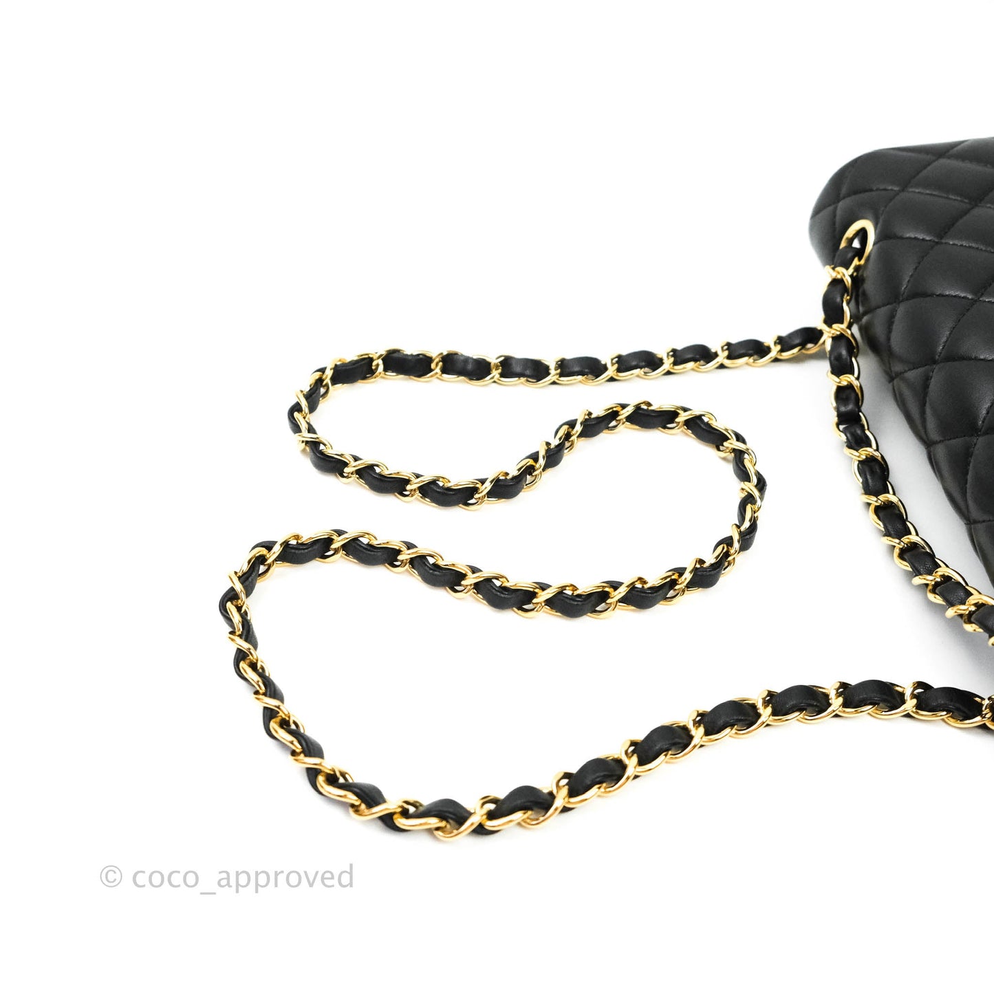 Chanel Classic M/L Medium Double Flap Black Lambskin Gold Hardware