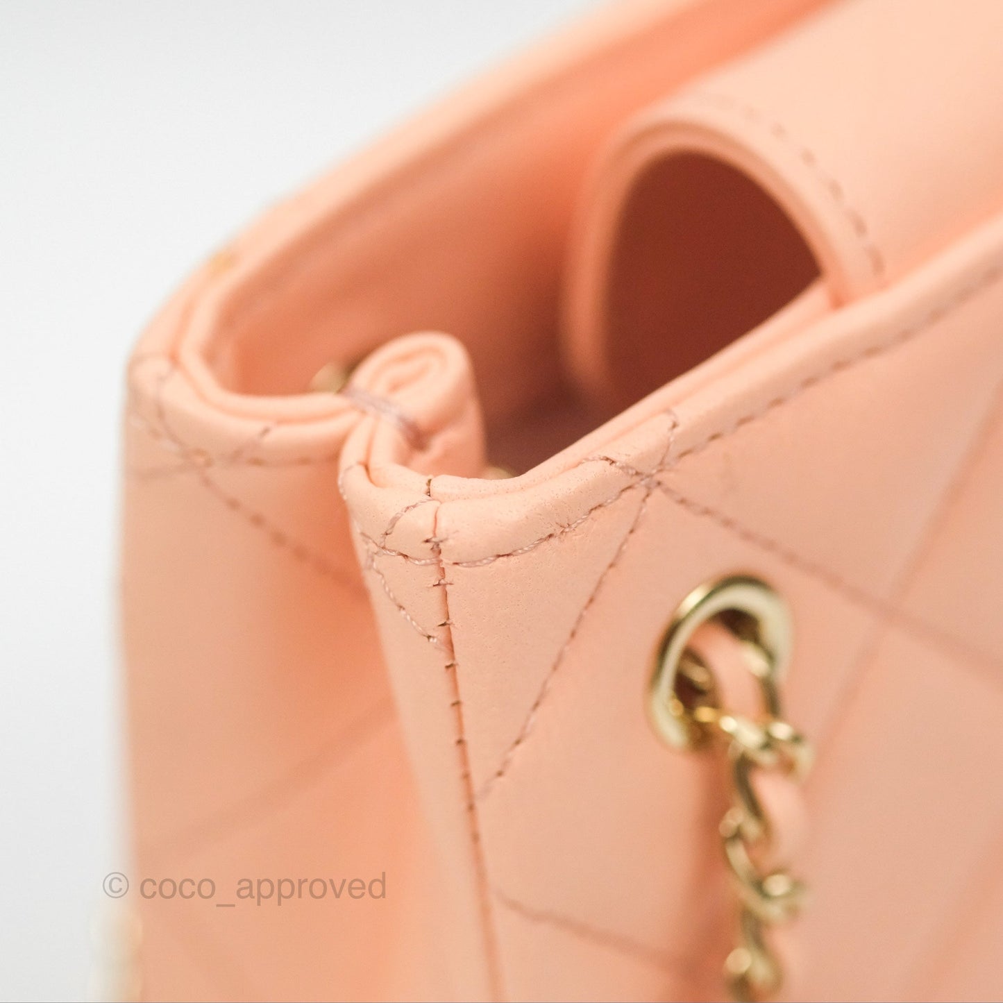 Chanel Mini Clutch With Chain Light Beige Pink Lambskin Gold Hardware