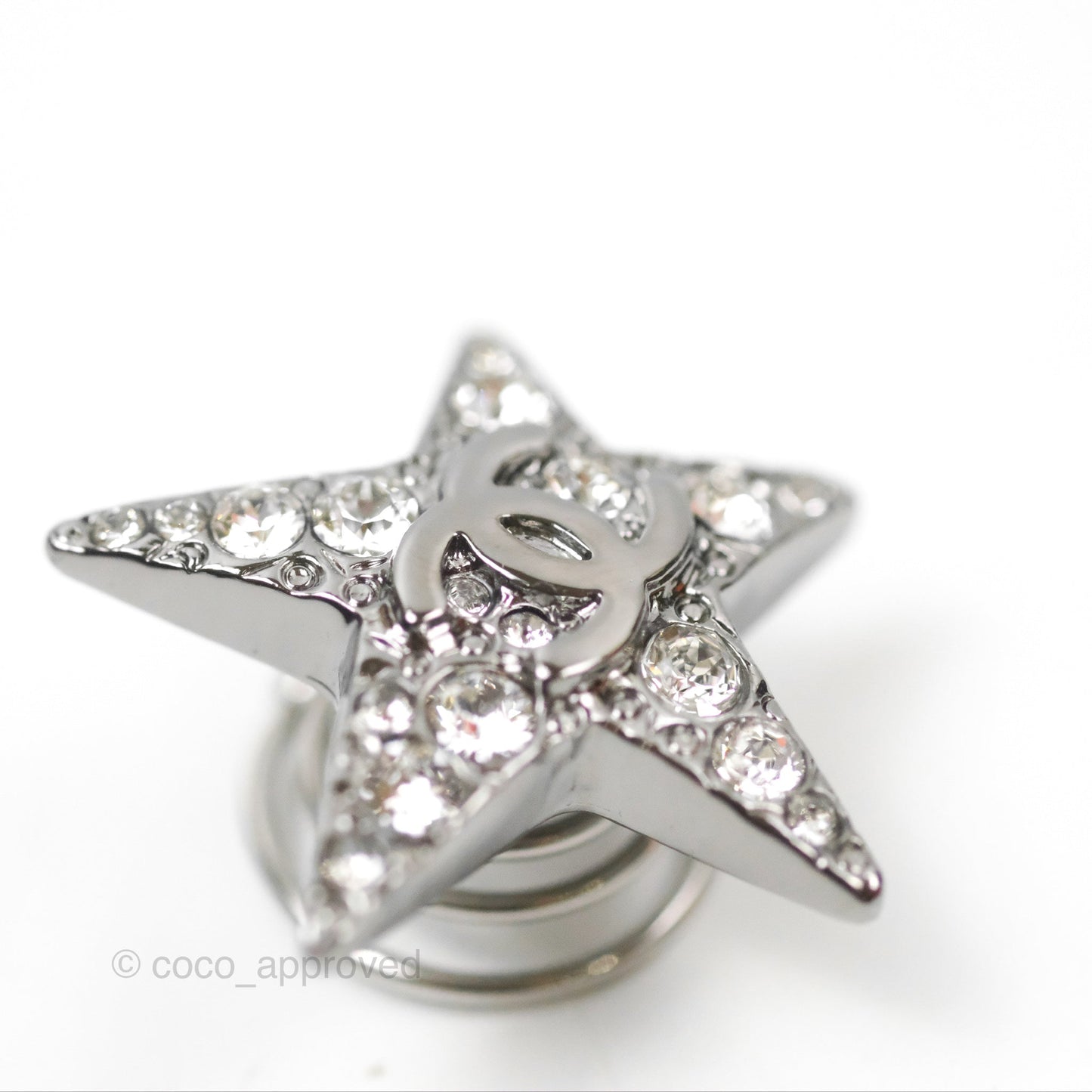 Chanel CC Crystal Star Hair Accessories Gun Metal 22C