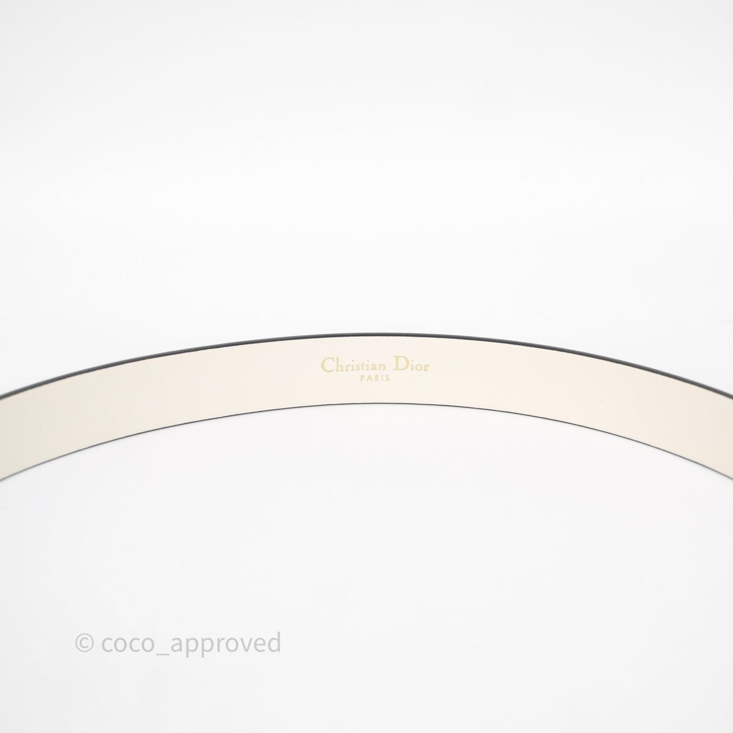 Christian Dior Saddle Belt Ivory White Calfskin Gold Hardware 20mm Size 70