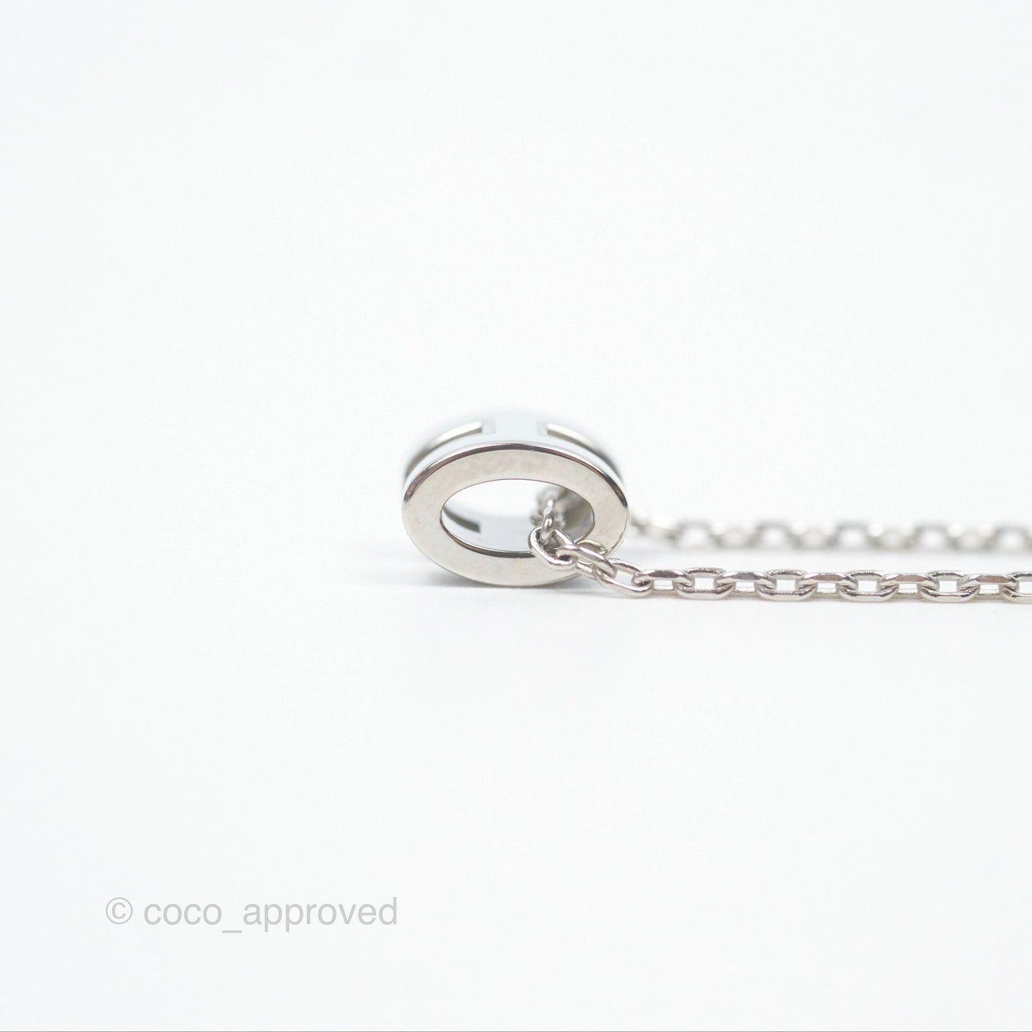 Hermès Mini Pop H Pendant Necklace Bleu Zephyr U2 Silver Hardware