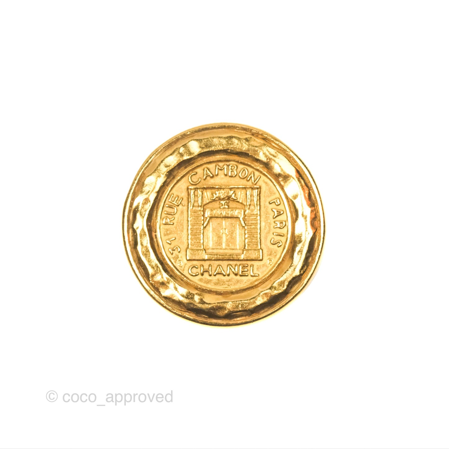 Chanel Vintage Rue Cambon Medallion Brooch