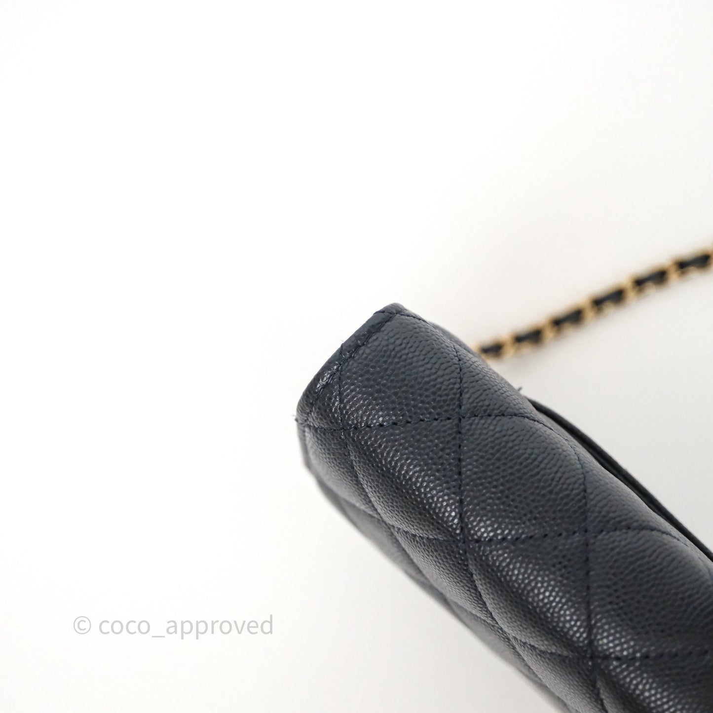 Chanel Classic Wallet On Chain WOC Quilted Navy Caviar Gold Hardware