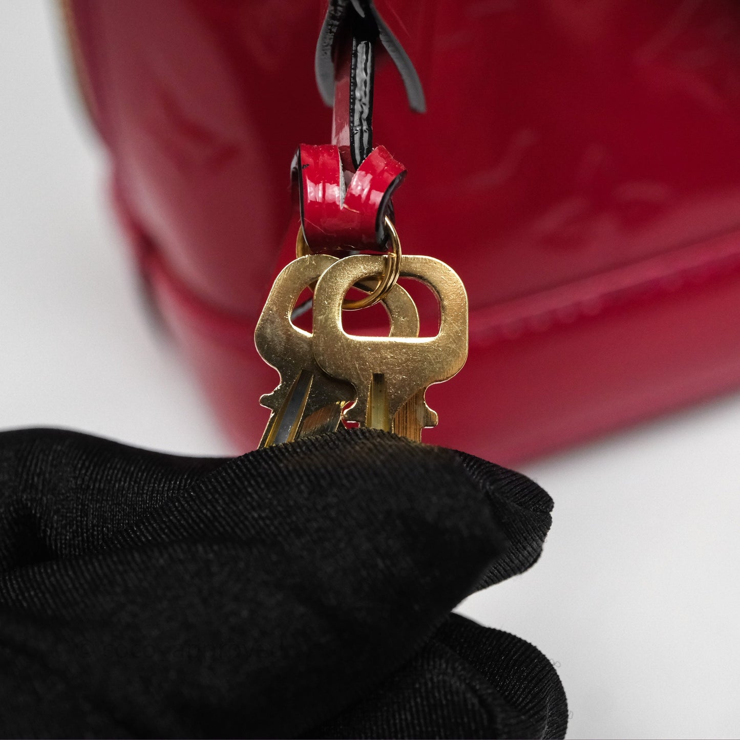 Louis Vuitton Alma BB Red Patent Gold Hardware