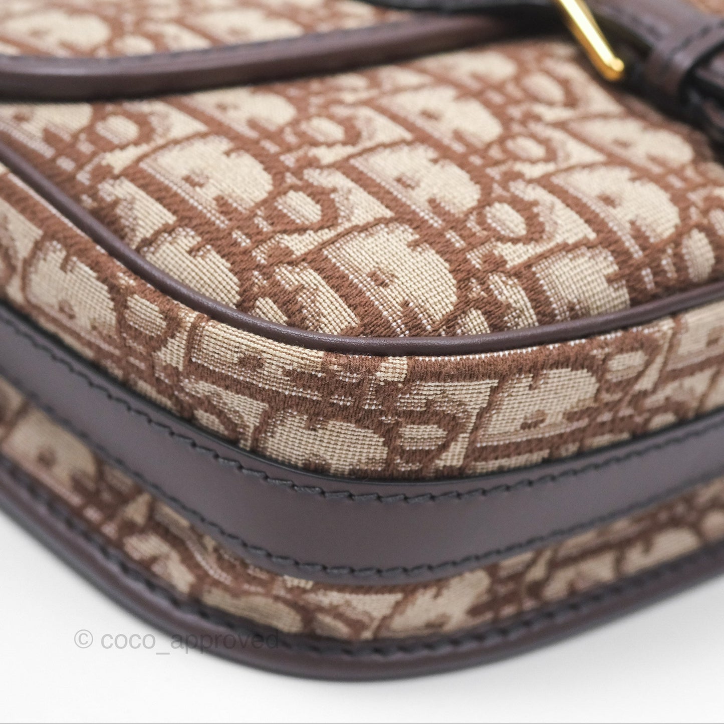 Dior Medium Bobby Bag Brown Oblique Jacquard Canvas Gold Hardware