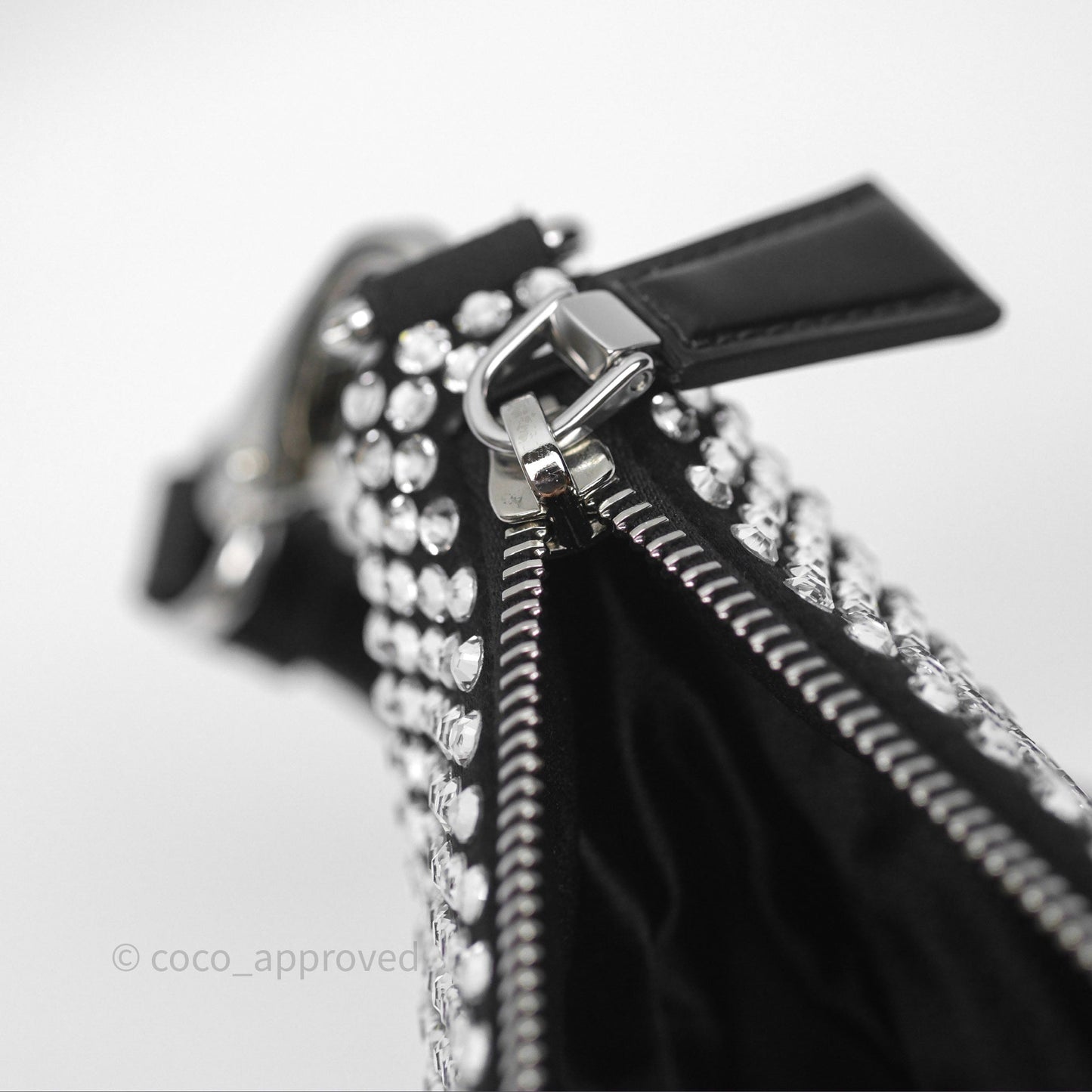 Prada Triangle Crystal Bag Black