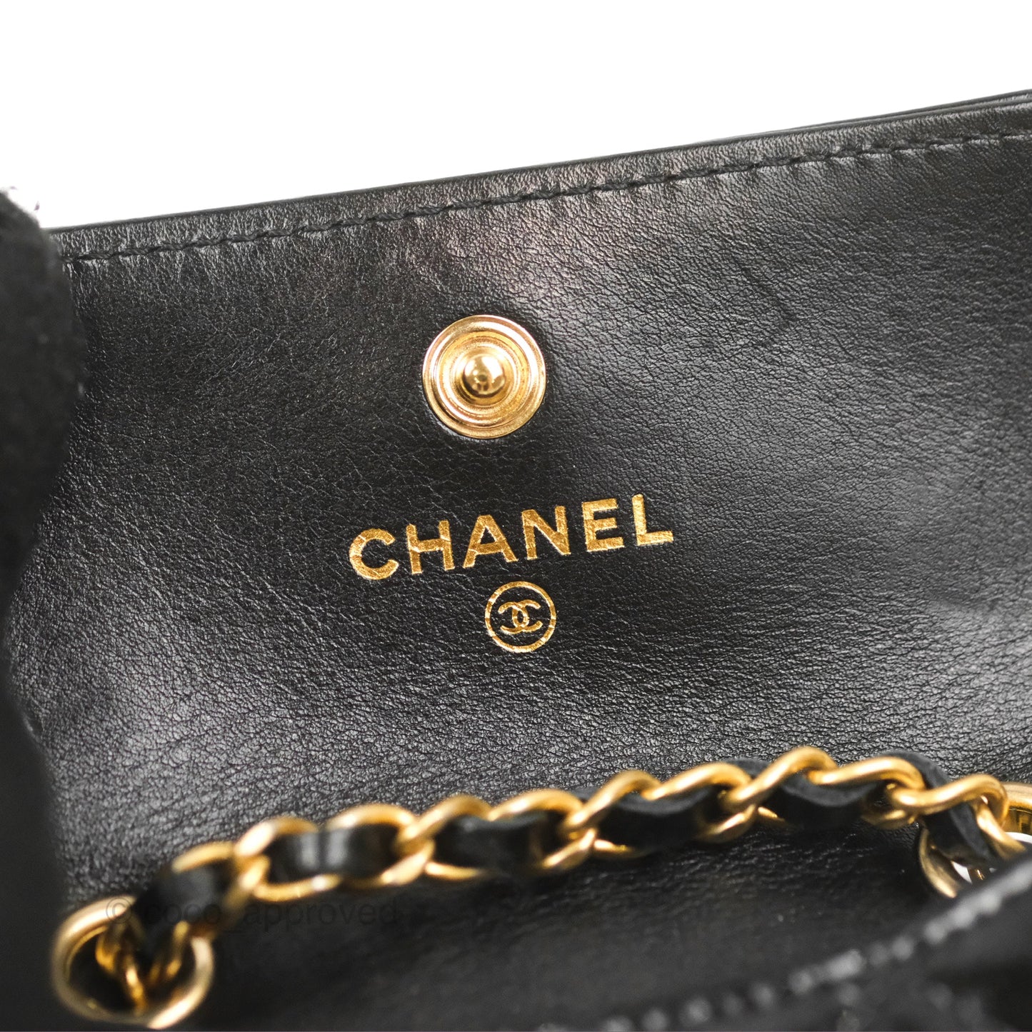 Chanel Waist Belt Bag Black Glazed Aged Calfskin Aged Gold Hardware