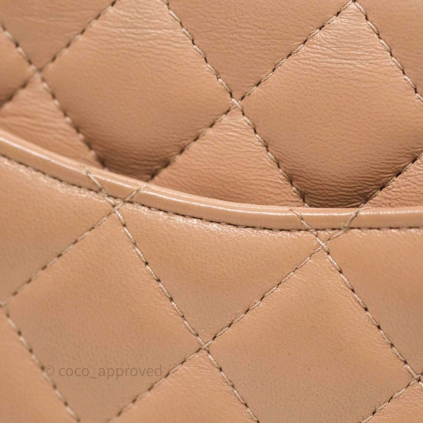 Chanel Mini Square Flap Quilted Beige Lambskin Gold Hardware