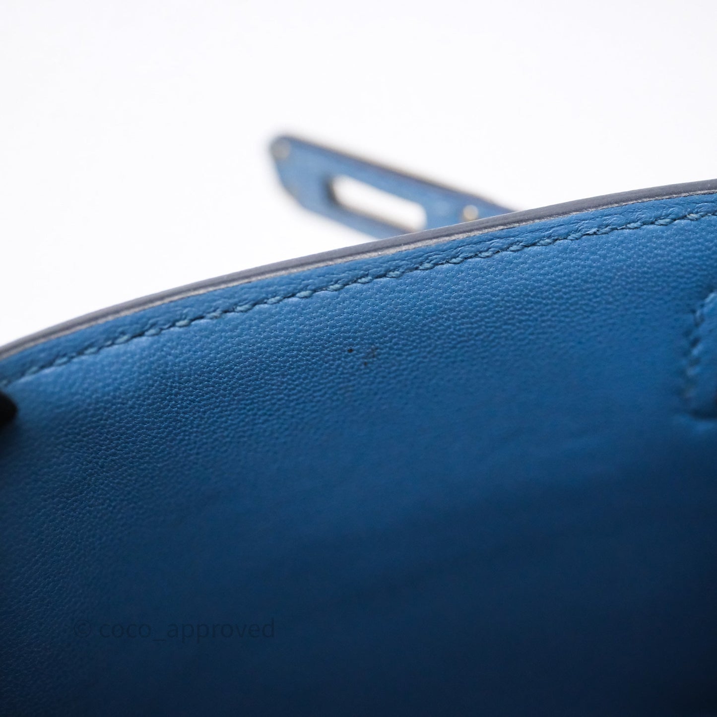 Hermès Mini Kelly Bleu Azur 7R Epsom Palladium Hardware