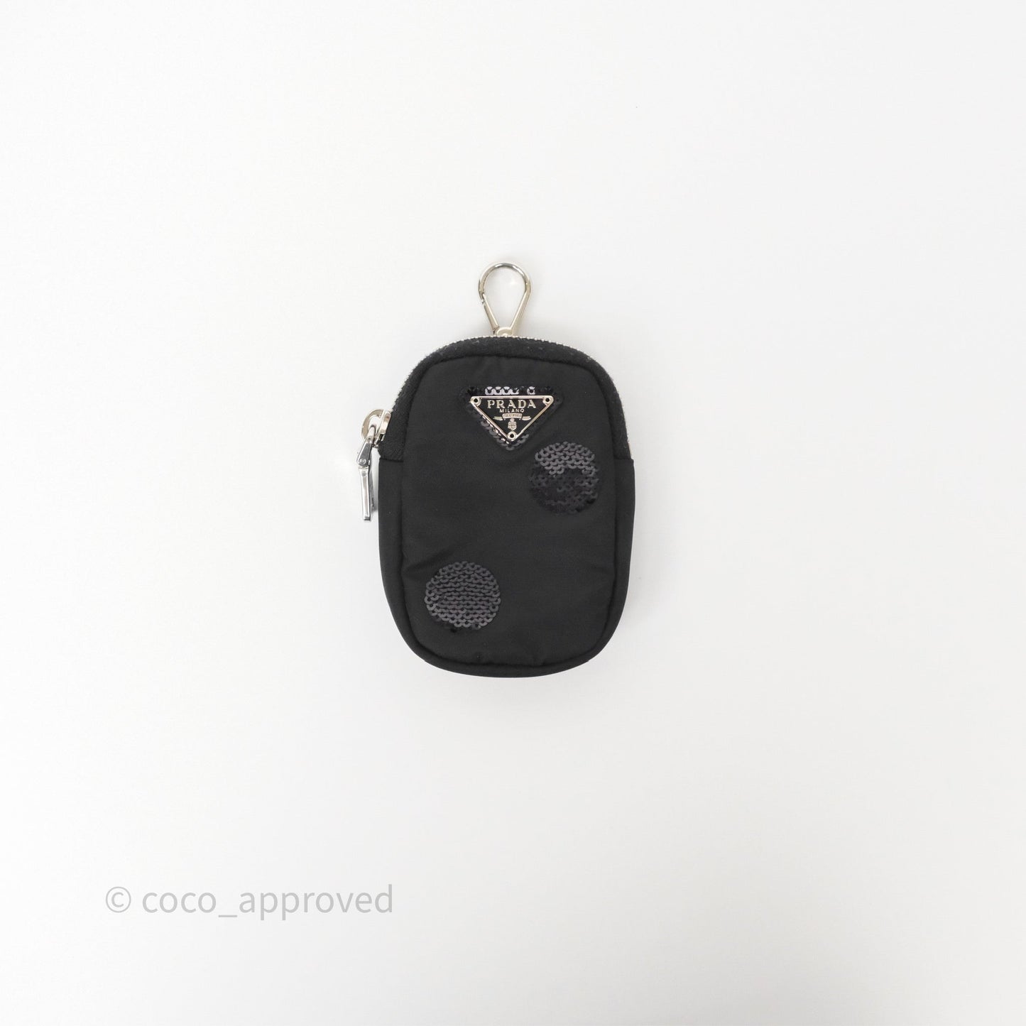 Prada Nylon Re-Edition 2005 Shoulder Bag Black Sequin Polka Dot