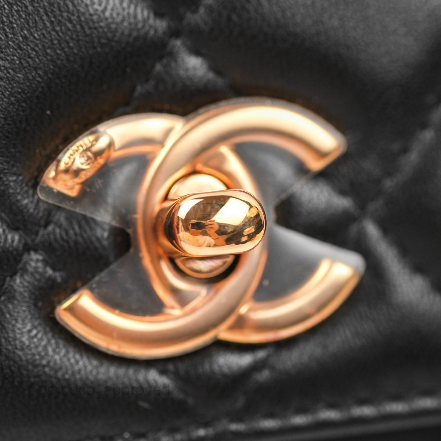 Chanel Mini Quilted Trendy CC Clutch With Chain Black Lambskin Rose Gold Hardware