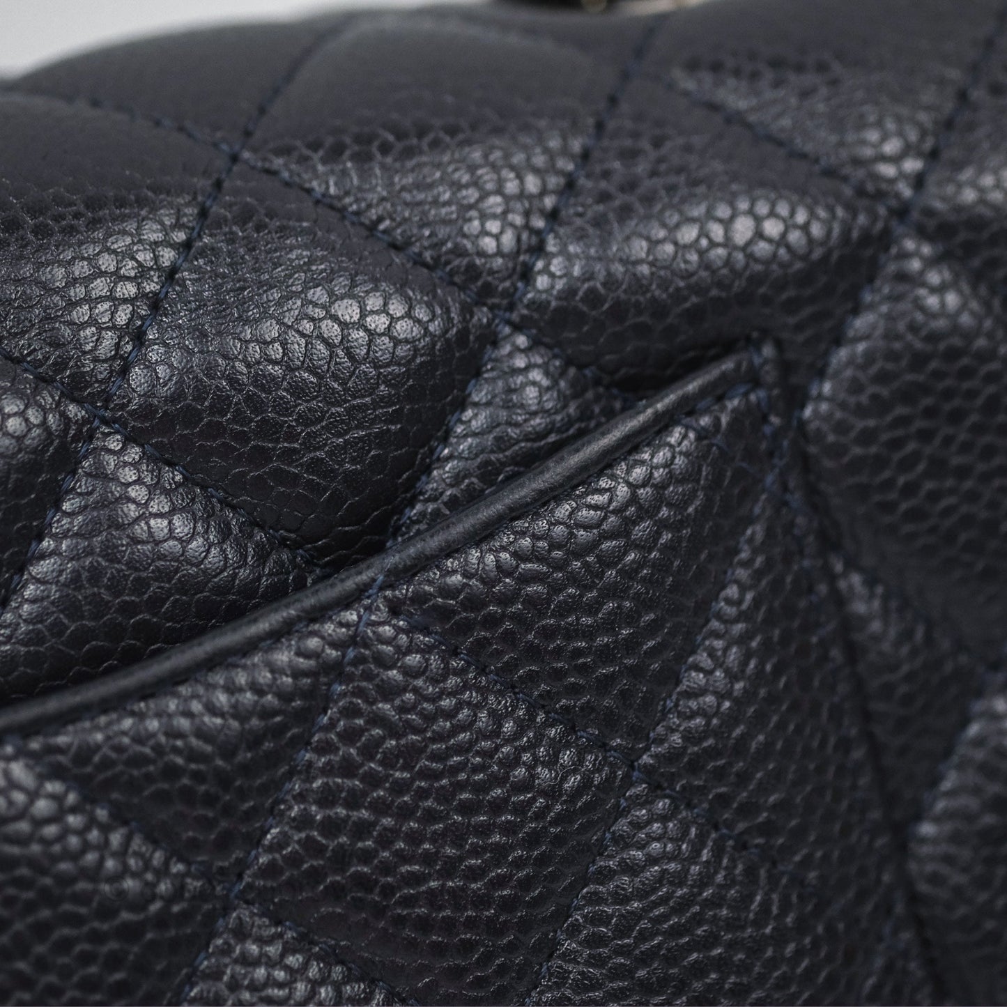 Chanel Mini Rectangular Quilted Dark Navy Caviar Silver Hardware