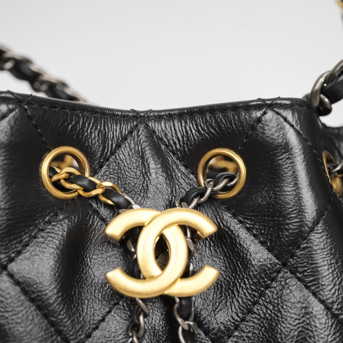 Chanel Mini 25 Black Bag Calfskin Mixed Hardware