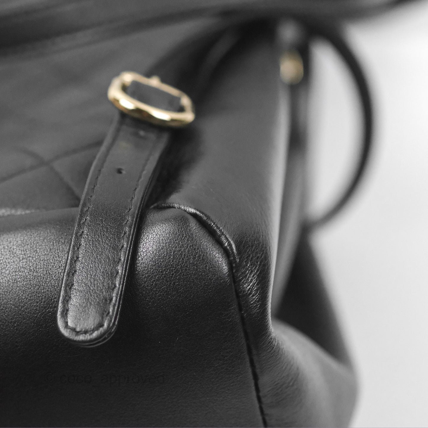 Chanel Quilted Large Duma Drawstring Backpack Black Lambskin