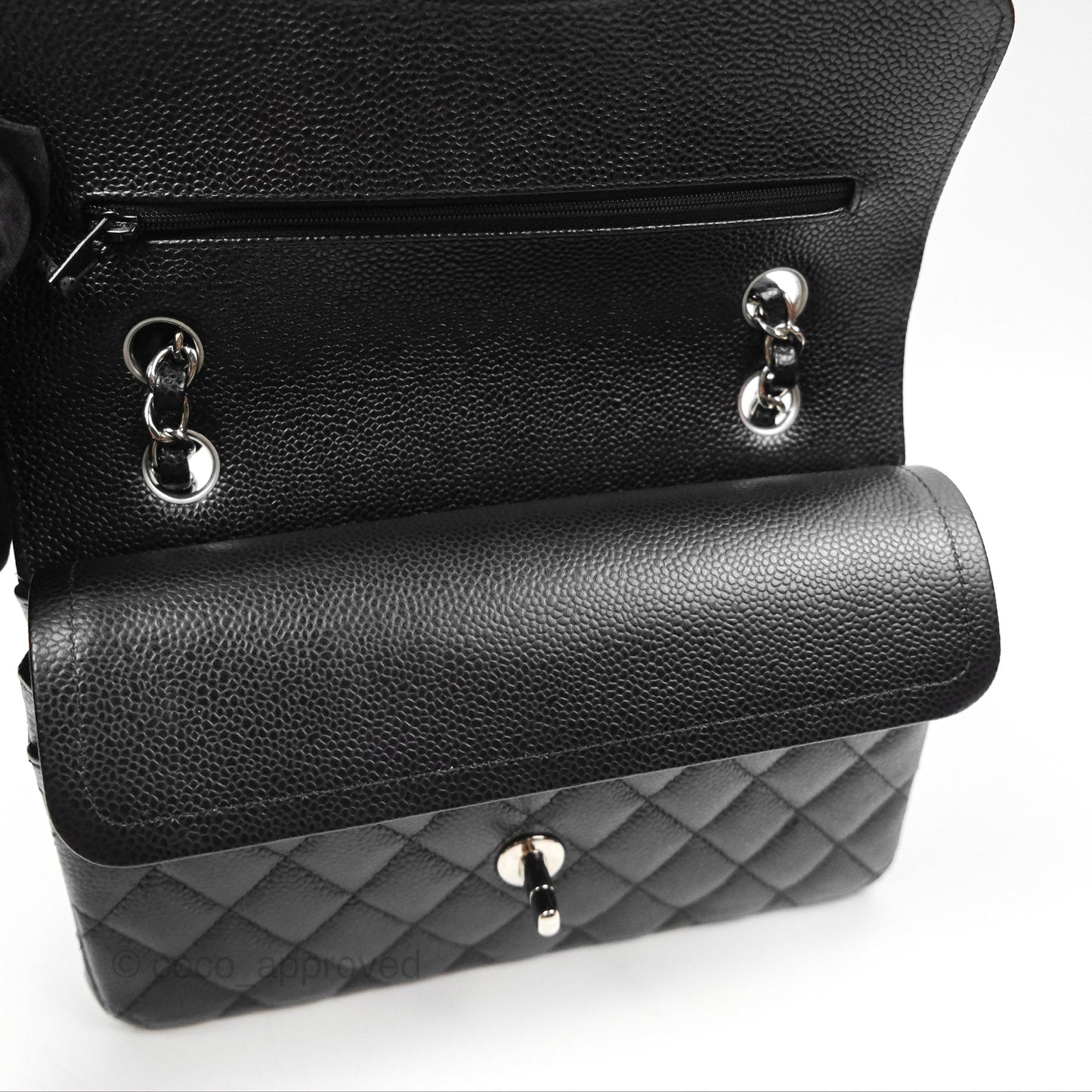 Chanel Small Classic Quilted Flap Black Caviar Silver Hardware