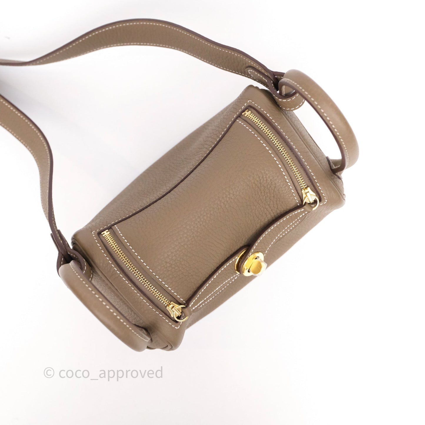 Hermès Mini Lindy 20 Etoupe 18 Clemence Gold Hardware