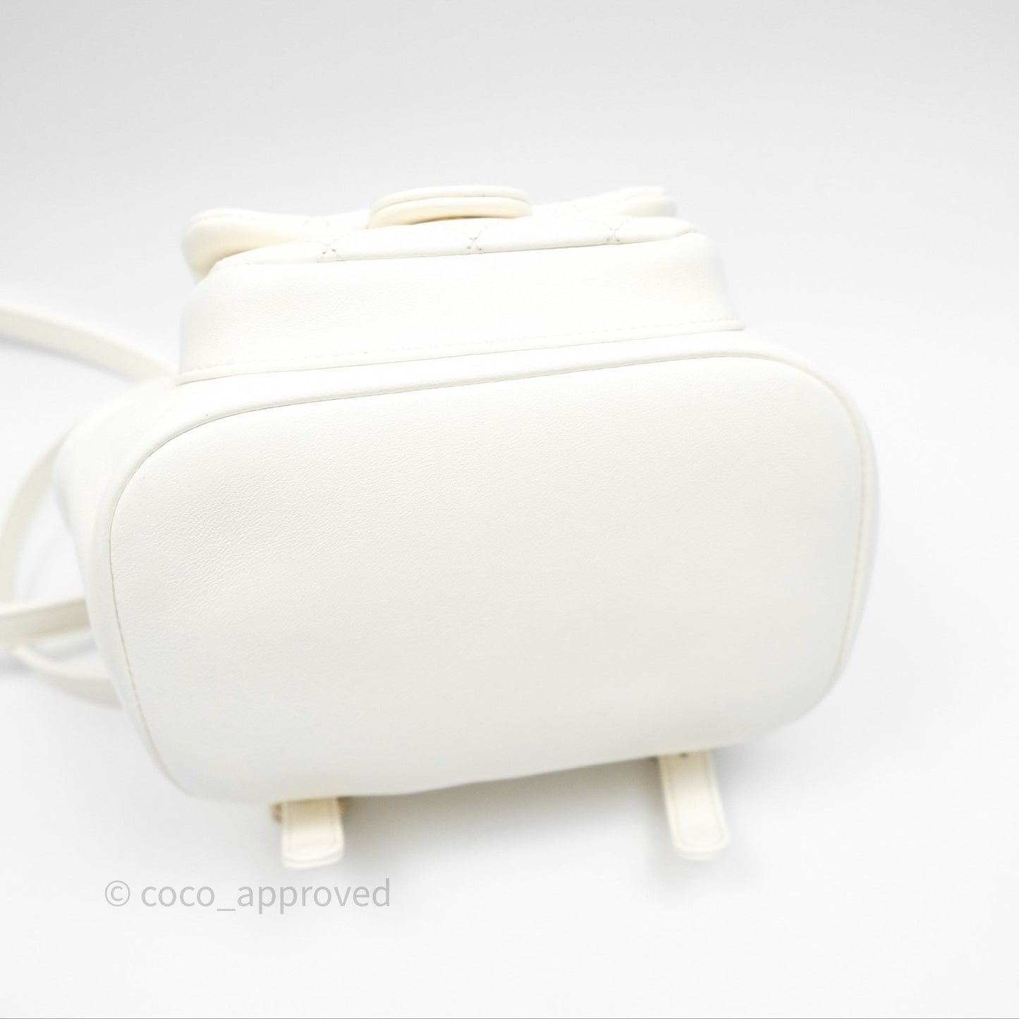 Chanel Quilted Small Duma Drawstring Backpack White Calfskin Gold Hardware