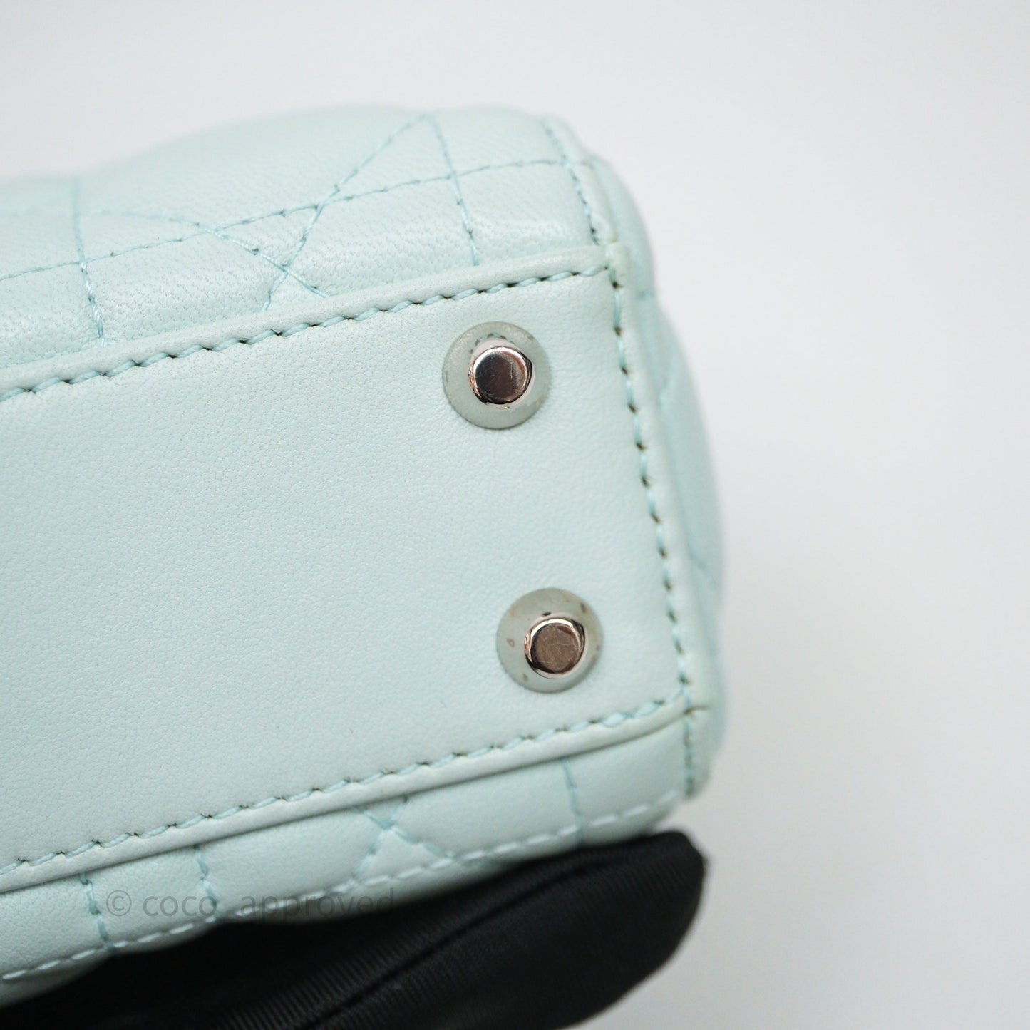 Christian Dior Mirco Lady Dior Cannage Calfskin Light Green Matte
