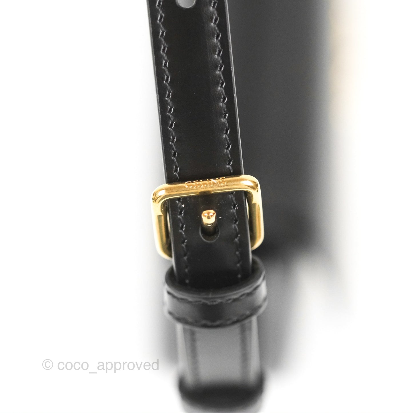Celine Triomphe Shoulder Bag Black Calfskin