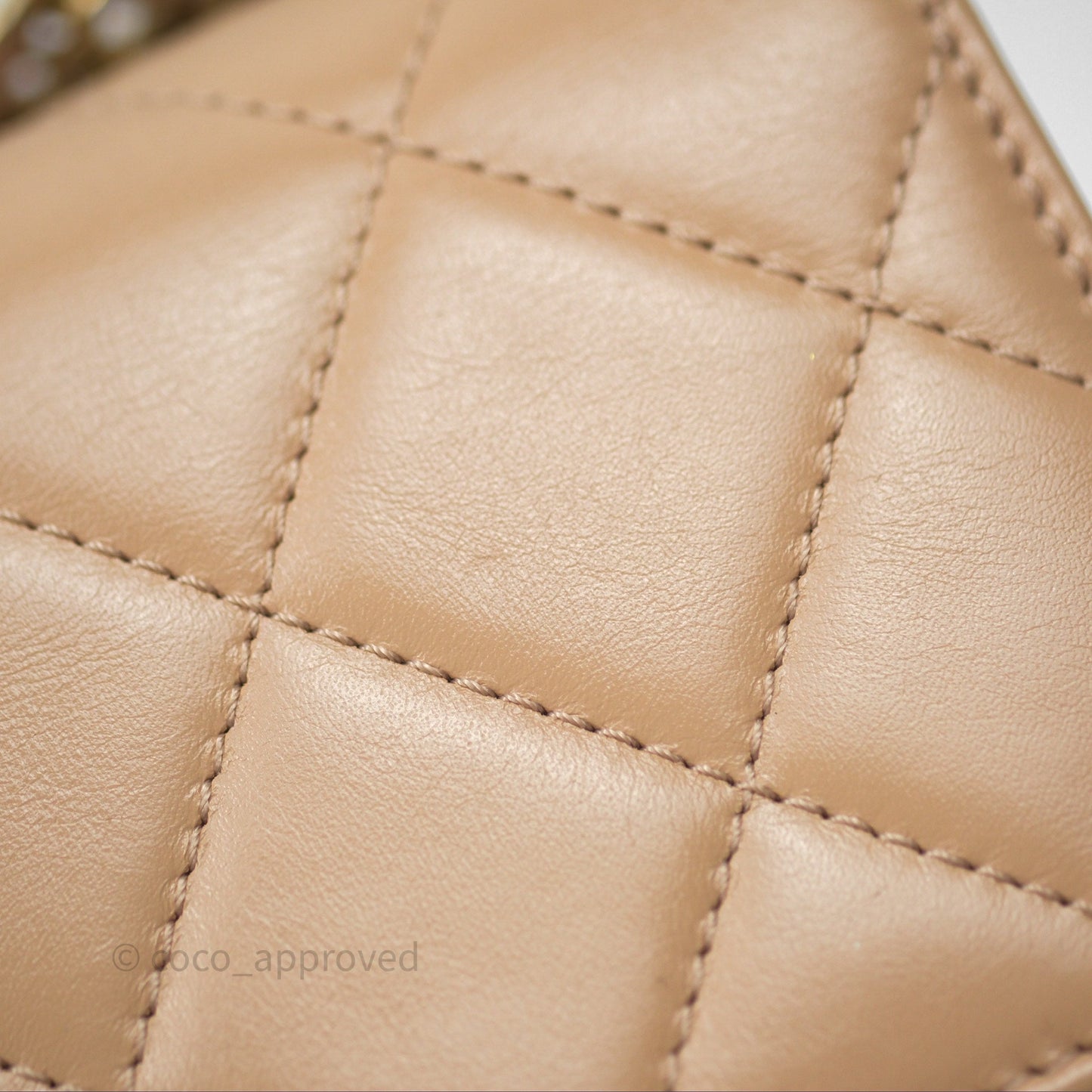 Chanel Quilted Mini Perfect Fit Adjustable Beige Calfskin Gold Hardware