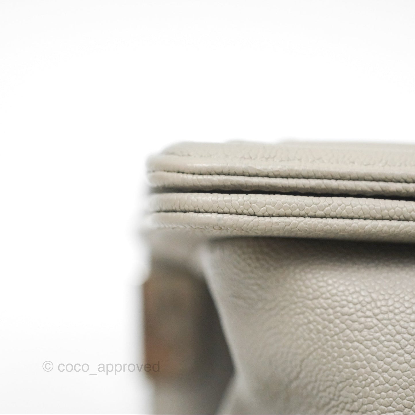 Chanel Small Boy Grey Caviar Silver Hardware