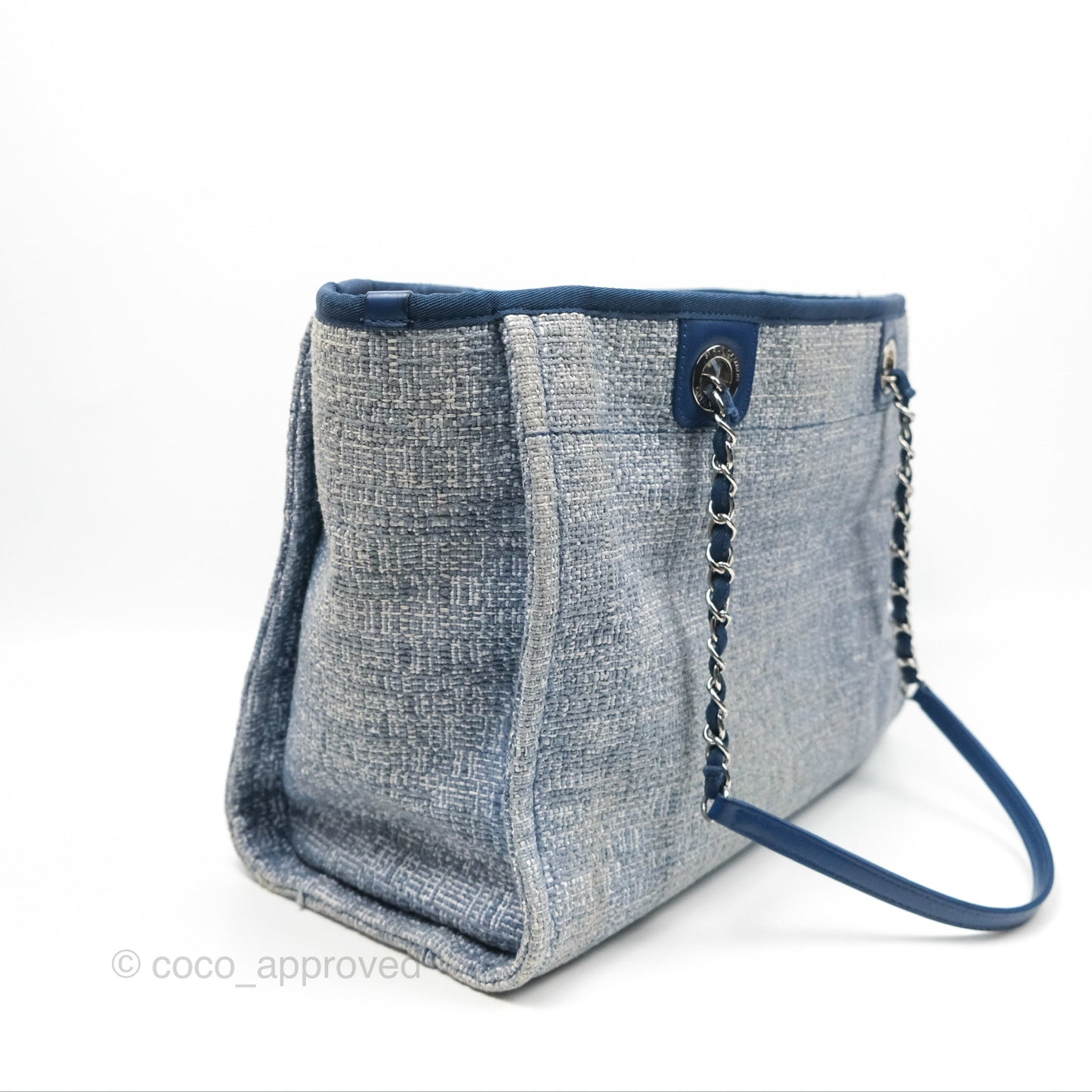 Chanel Medium Deauville Tote Blue Canvas