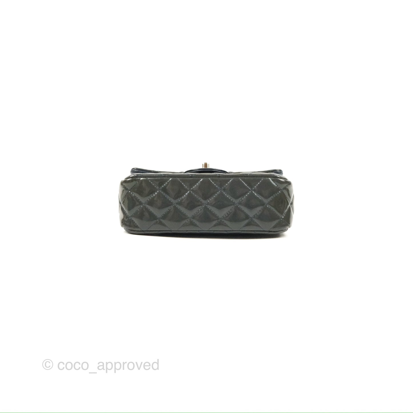 Chanel Quilted Mini Rectangular Green Patent Silver Hardware