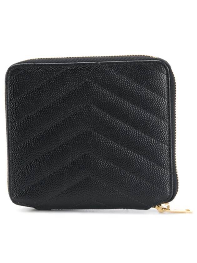 Luxury Saint Laurent Monogram Compact Zipper Halfwallet Black